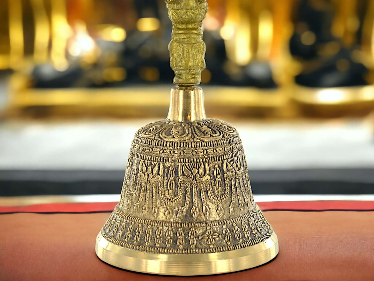 Tibetan Handcrafted Brass Bell, Spiritual Meditation Sound, Traditional Buddhist Ritual Instrument Peaceful Chime for Mindfulness and Prayer-Osiris Craftworks