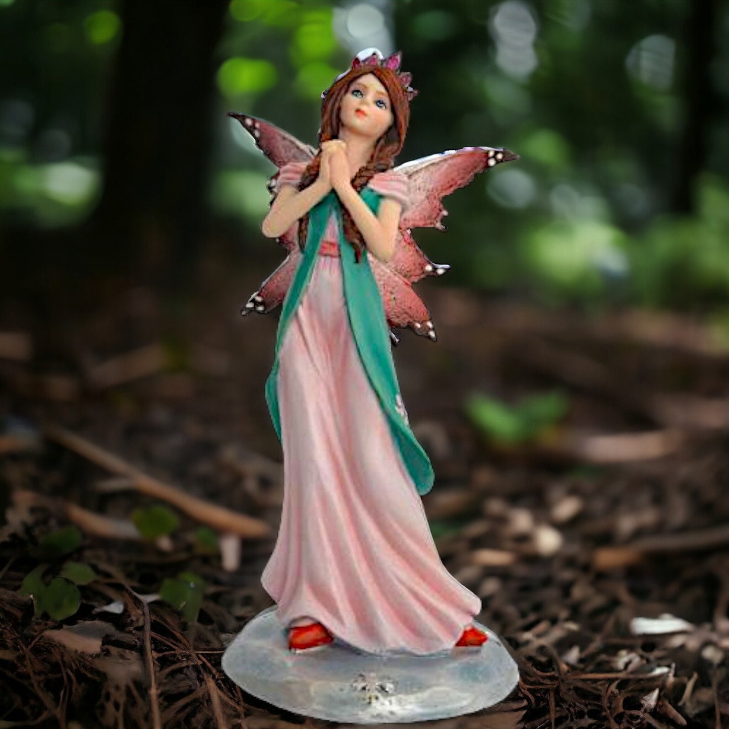 Enchanted Pink Fairy Princess Figurine, Fantasy Statue Home Decor Collectible, Ethereal Mystical Gift Fairy Art, Majestic Princess Sculpture-Osiris Craftworks