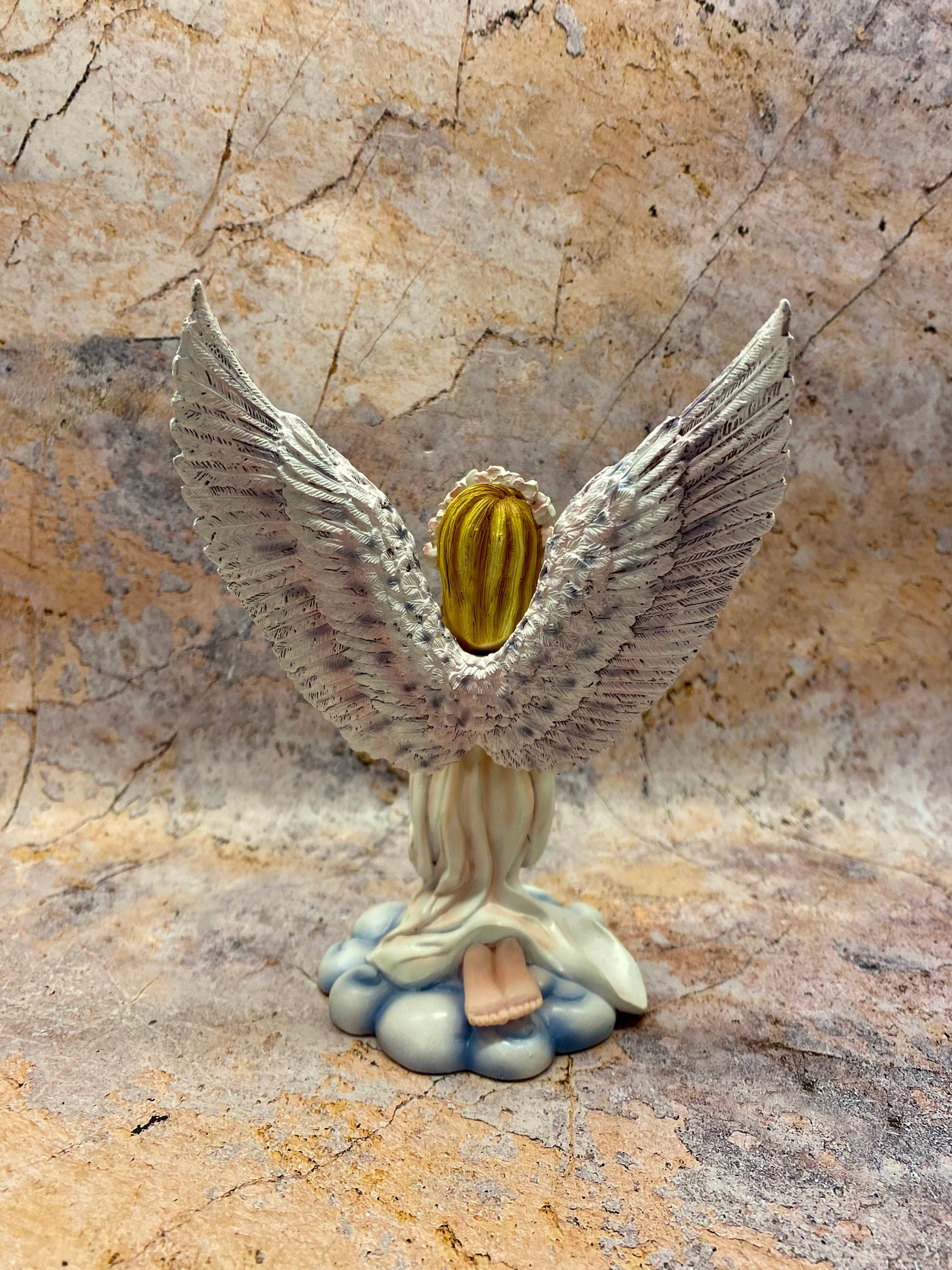 Serene Angelic Prayer Statue, Graceful Angel Figurine, Peaceful Winged Seraph, Inspirational Religious Decor, Spiritual Angelic Presence-Osiris Craftworks