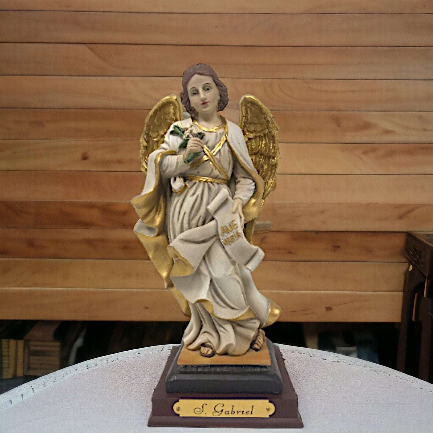 Archangel Gabriel Statue - Messenger of God, Resin Angel Figurine, Religious Sculpture, Inspirational Christian Decor, Spiritual Guardian-Osiris Craftworks