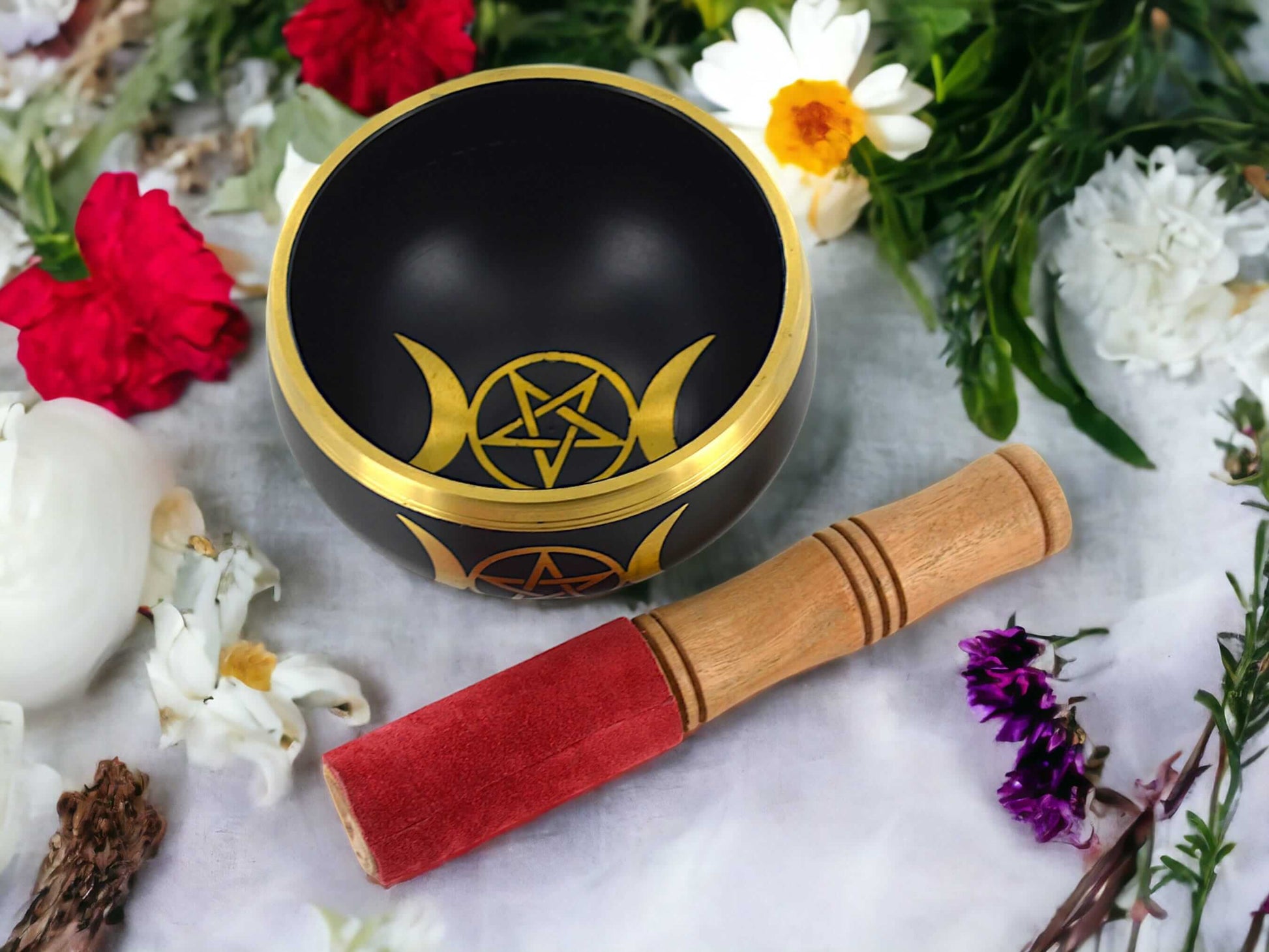 Enchanting Triple Moon Goddess Singing Bowl - Meditation and Sound Healing Instrument, Ritual Bowl Spiritual Decor, Wiccan & Pagan Altar-Osiris Craftworks