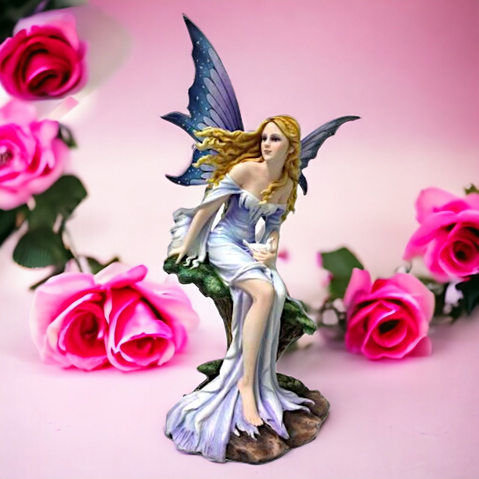 Ethereal Elegance Fairy Figurine, Majestic Winged Enchantress, Fantasy Resin Sculpture, Graceful Home Decor, Mystical Collector's Item-Osiris Craftworks