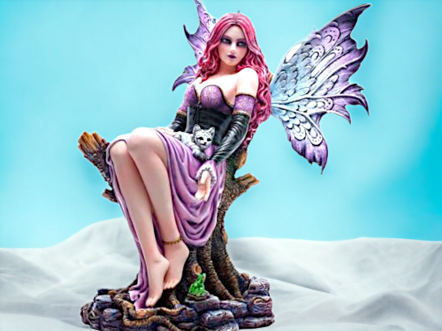 Seductive Gothic Fairy Statue, Majestic Forest Throne, Enchanting Figurine, Fantasy Enchantress Fae, Mystical Decor, Magical Realm Accent-Osiris Craftworks