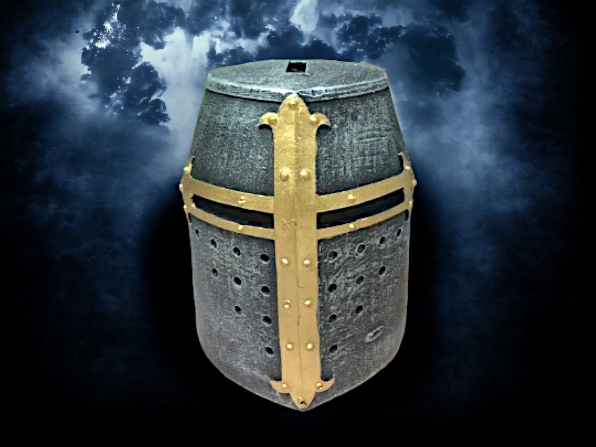 Medieval Knight Helmet Money Box, Unique Piggy Bank, Historical Armor Design, Chivalry-Inspired Savings Bank, Decorative Gothic Ornament-Osiris Craftworks