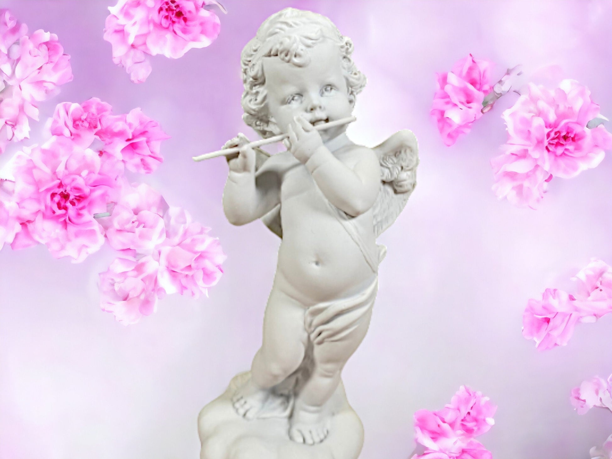 Musical Cherub Resin Statue - Angelic Flute Player Figurine - Inspirational Home Decor - Elegantly Boxed for Gifting-Osiris Craftworks