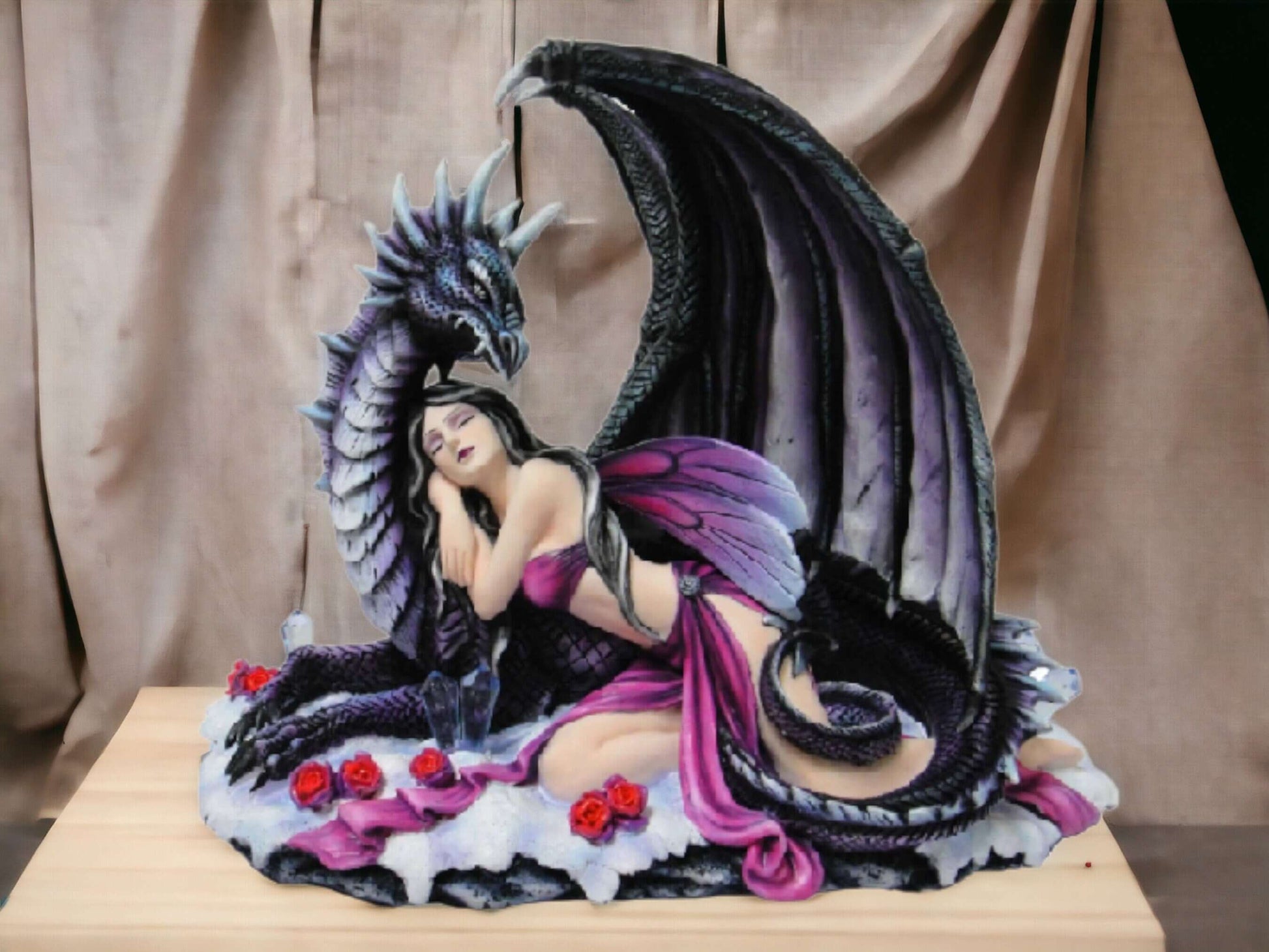 Enchanted Guardian Figurine - Majestic Resin Fairy and Dragon Companion Statue, Fantasy Collectible Art-Osiris Craftworks