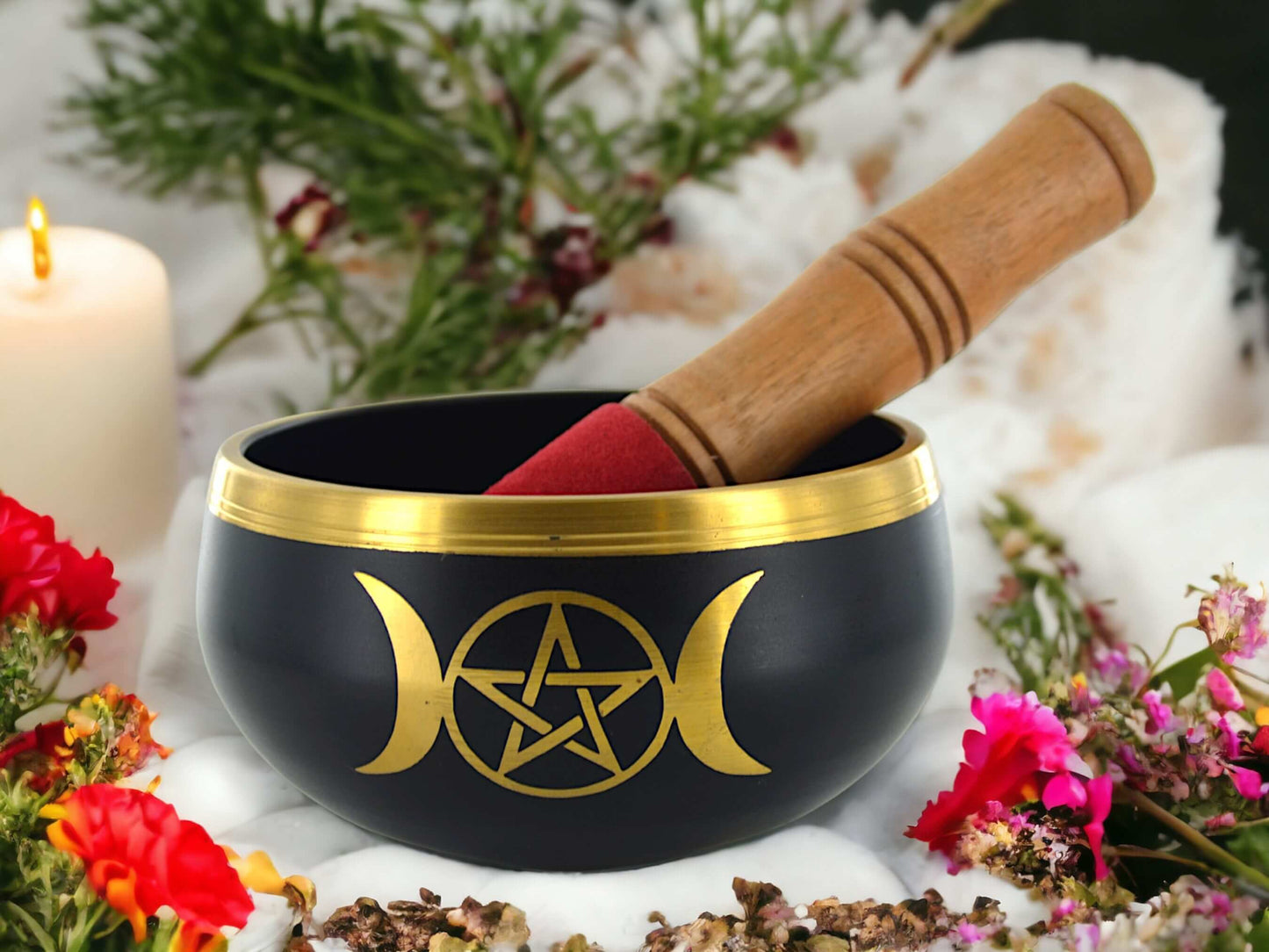 Enchanting Triple Moon Goddess Singing Bowl - Meditation and Sound Healing Instrument, Ritual Bowl Spiritual Decor, Wiccan & Pagan Altar-Osiris Craftworks