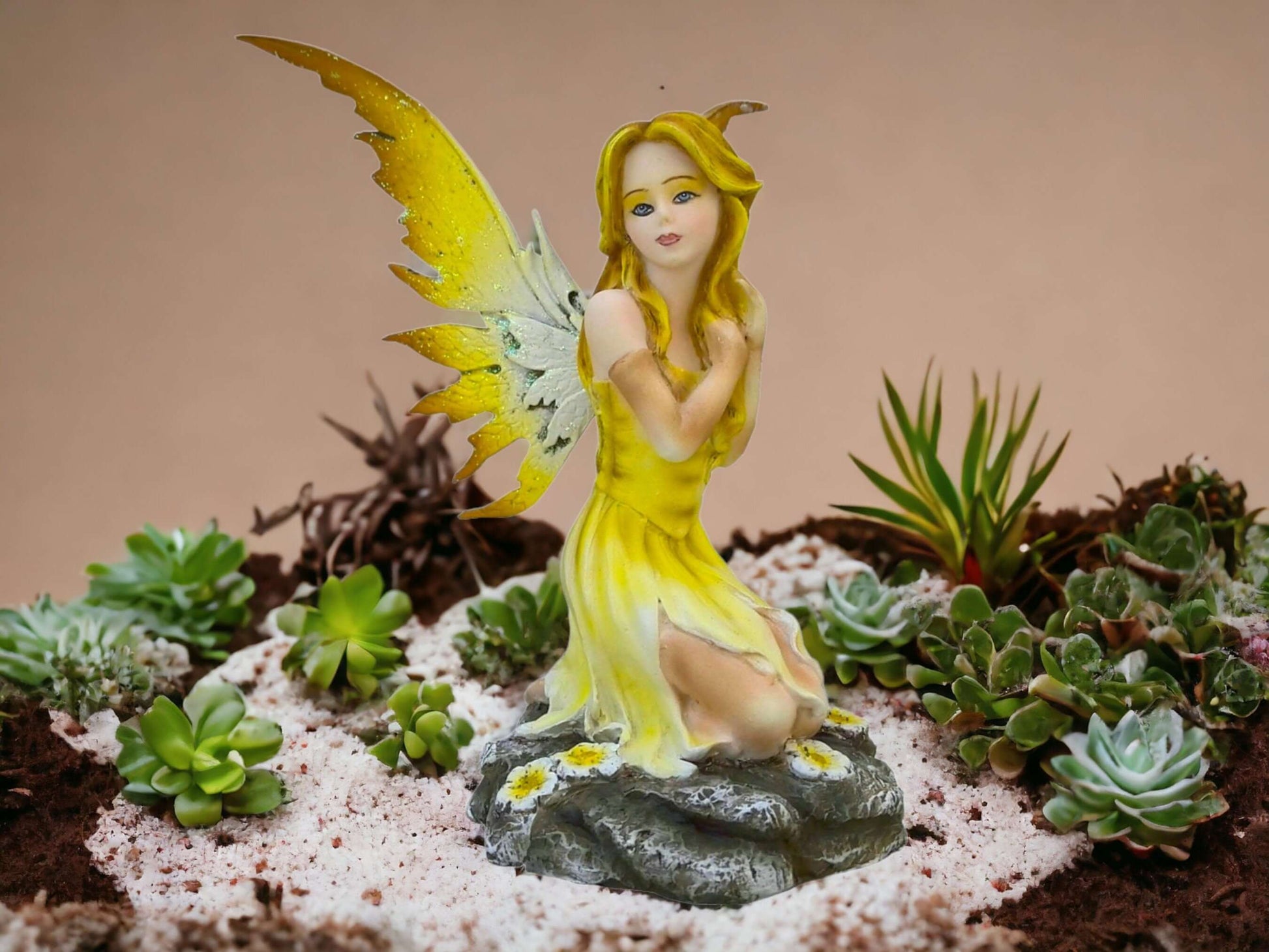 Enchanted Fairy Garden Statue with Sparkling Wings - Captivating Resin Fantasy Figurine for Whimsical Decor-Osiris Craftworks