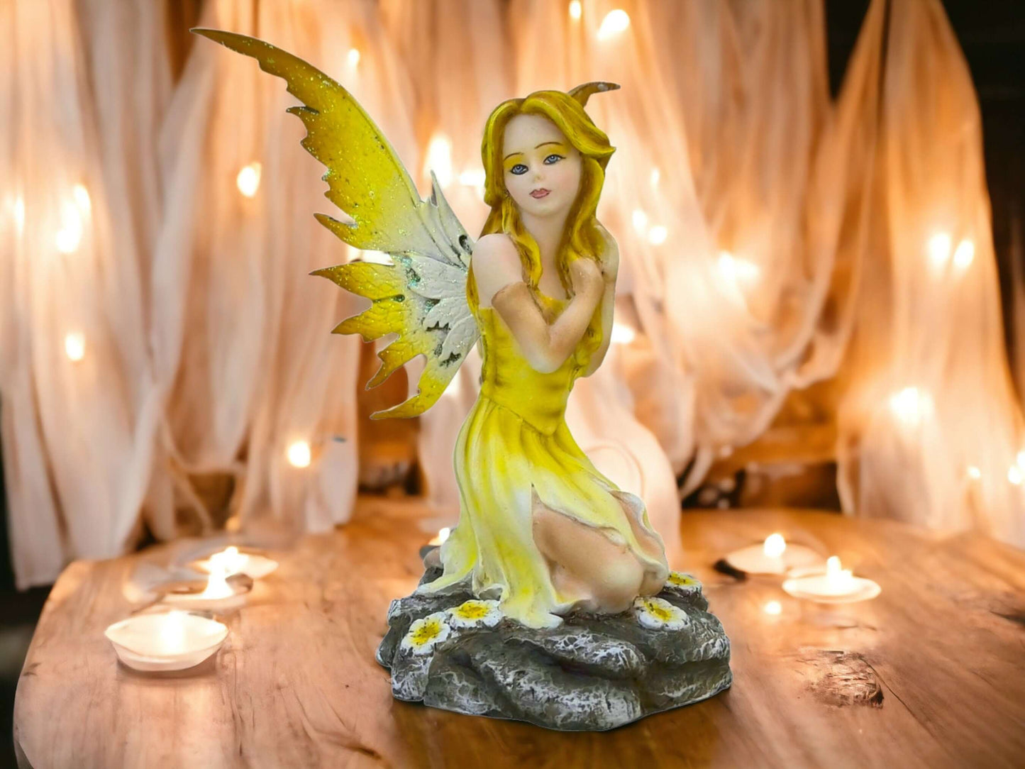 Enchanted Fairy Garden Statue with Sparkling Wings - Captivating Resin Fantasy Figurine for Whimsical Decor-Osiris Craftworks