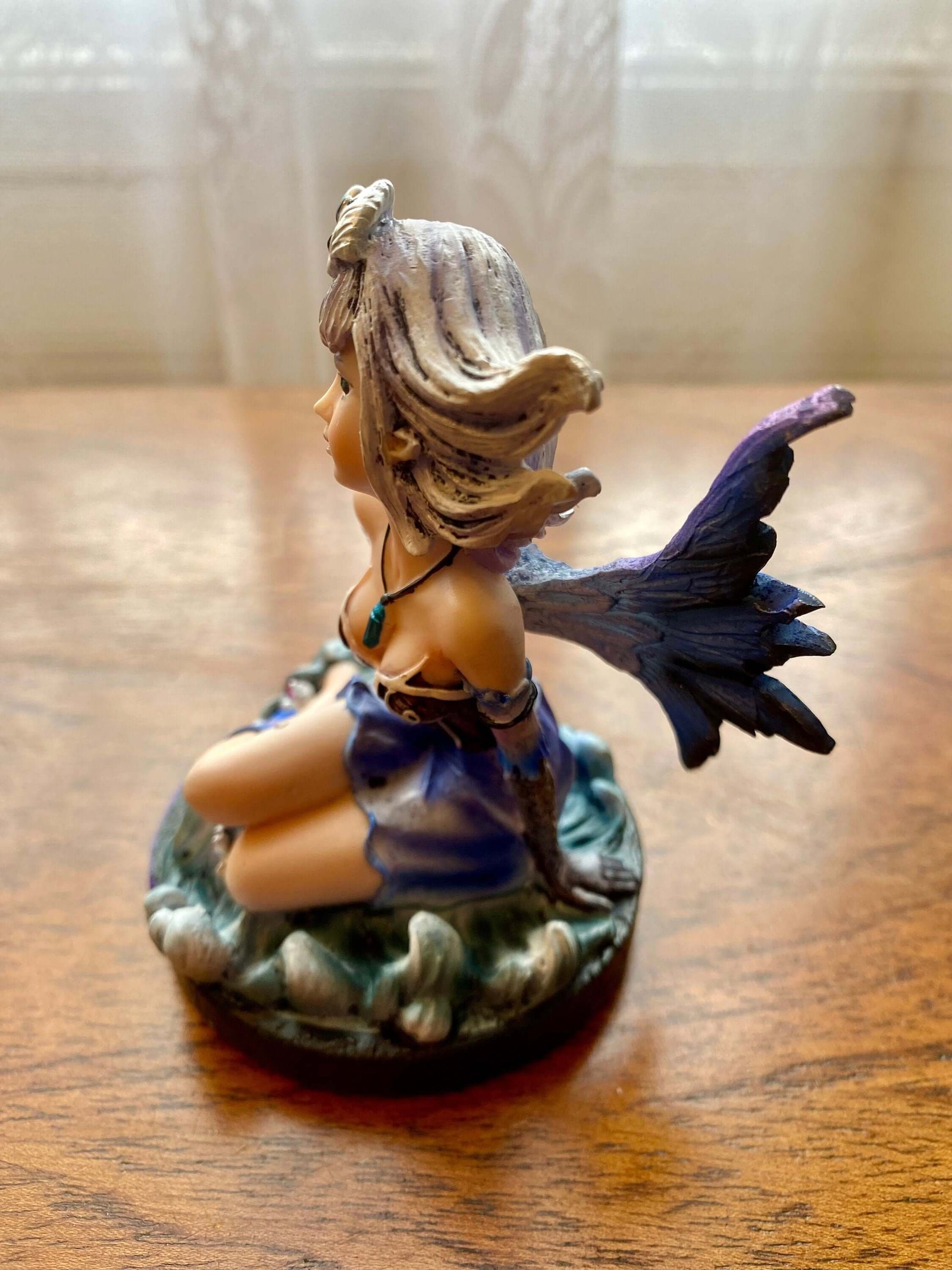 Enchanted Pisces Zodiac Fairy Figurine - Mystical Astrology Resin Statue, Nautical Fantasy Decor, Celestial Water Sign Collectible-Osiris Craftworks