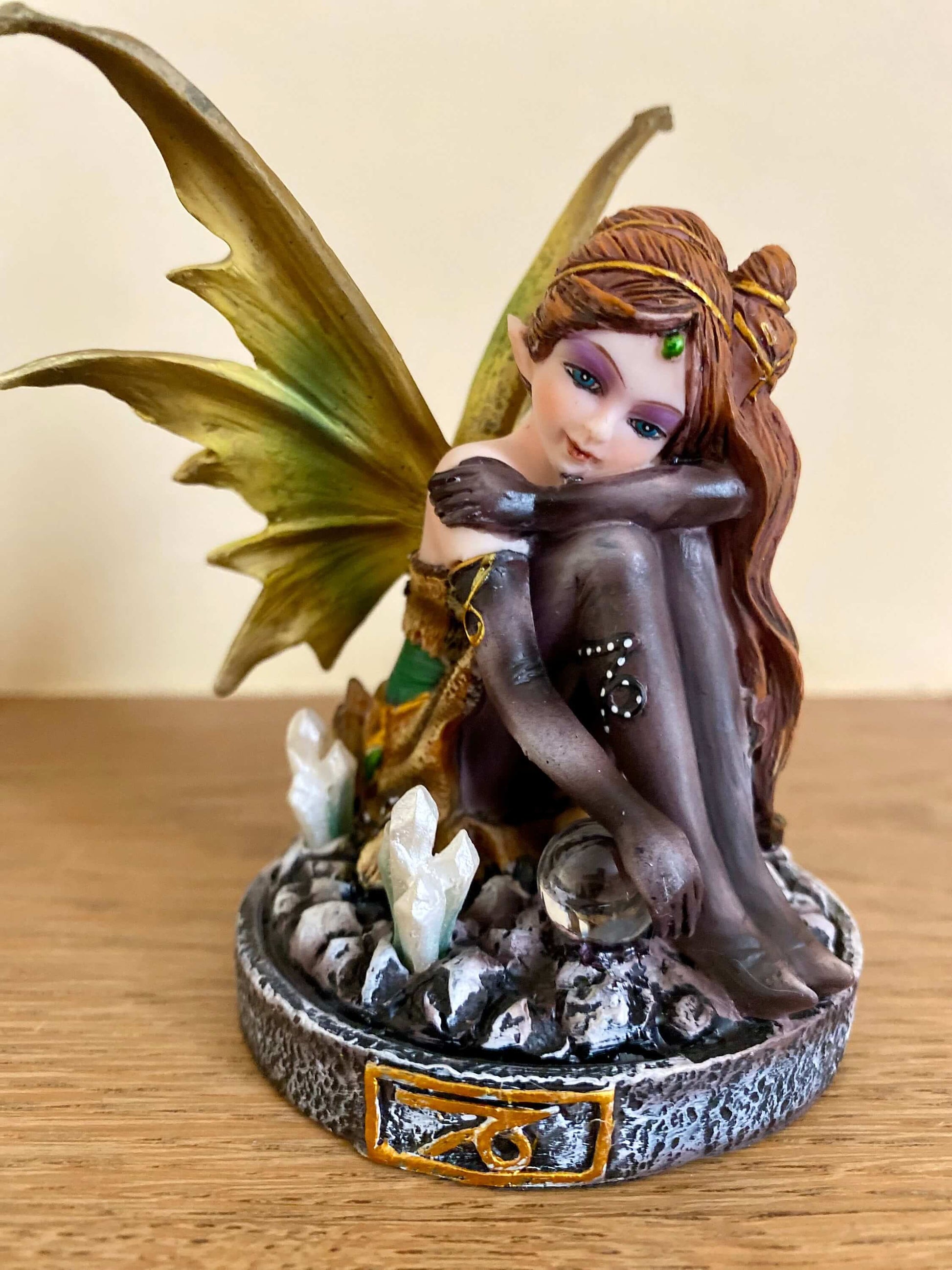 Capricorn Enchantment Fairy Figurine – Mystical Earthy Resin Fairy with Crystals, Zodiac-Inspired Collectible, Handcrafted Magical Decor-Osiris Craftworks