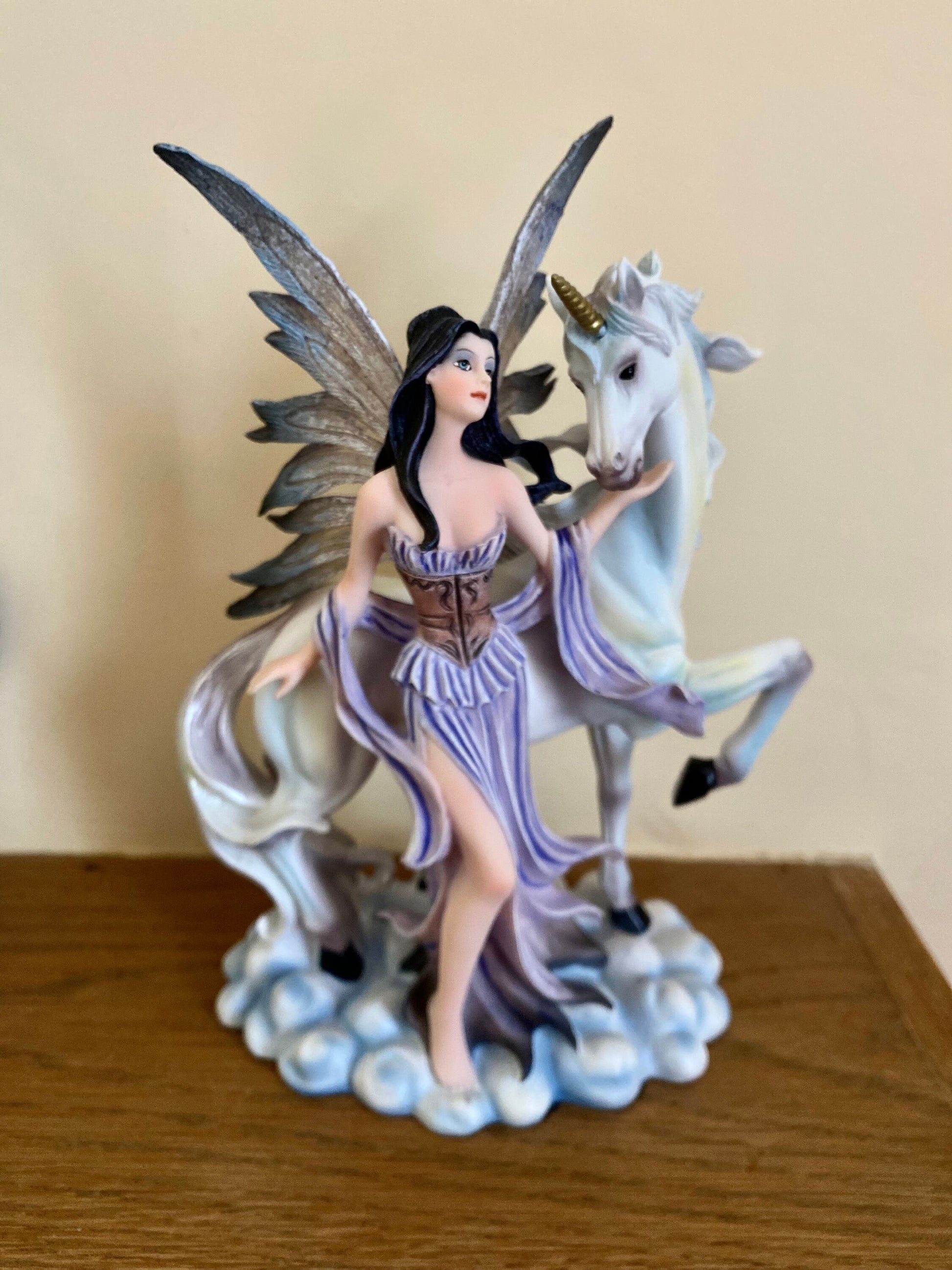 Enchanted Resin Fairy and Unicorn Statue - Mystical Figurine, Whimsical Home Decor, Magical Fantasy Art, Collectible Sculpture-Osiris Craftworks