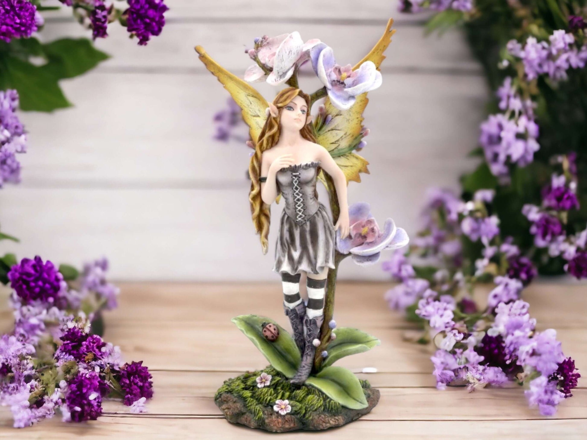 Orchid Whisper Fairy Figurine - Enchanting Floral Fairy Sculpture for Whimsical Home Decor-Osiris Craftworks