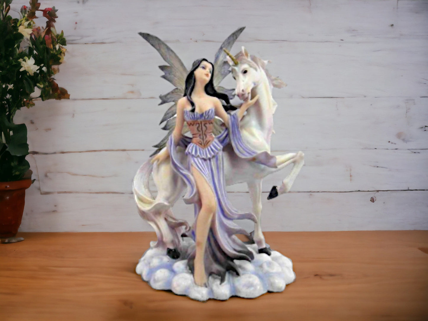 Enchanted Resin Fairy and Unicorn Statue - Mystical Figurine, Whimsical Home Decor, Magical Fantasy Art, Collectible Sculpture-Osiris Craftworks