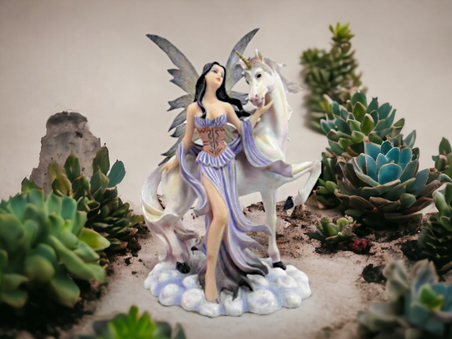 Enchanted Resin Fairy and Unicorn Statue - Mystical Figurine, Whimsical Home Decor, Magical Fantasy Art, Collectible Sculpture-Osiris Craftworks