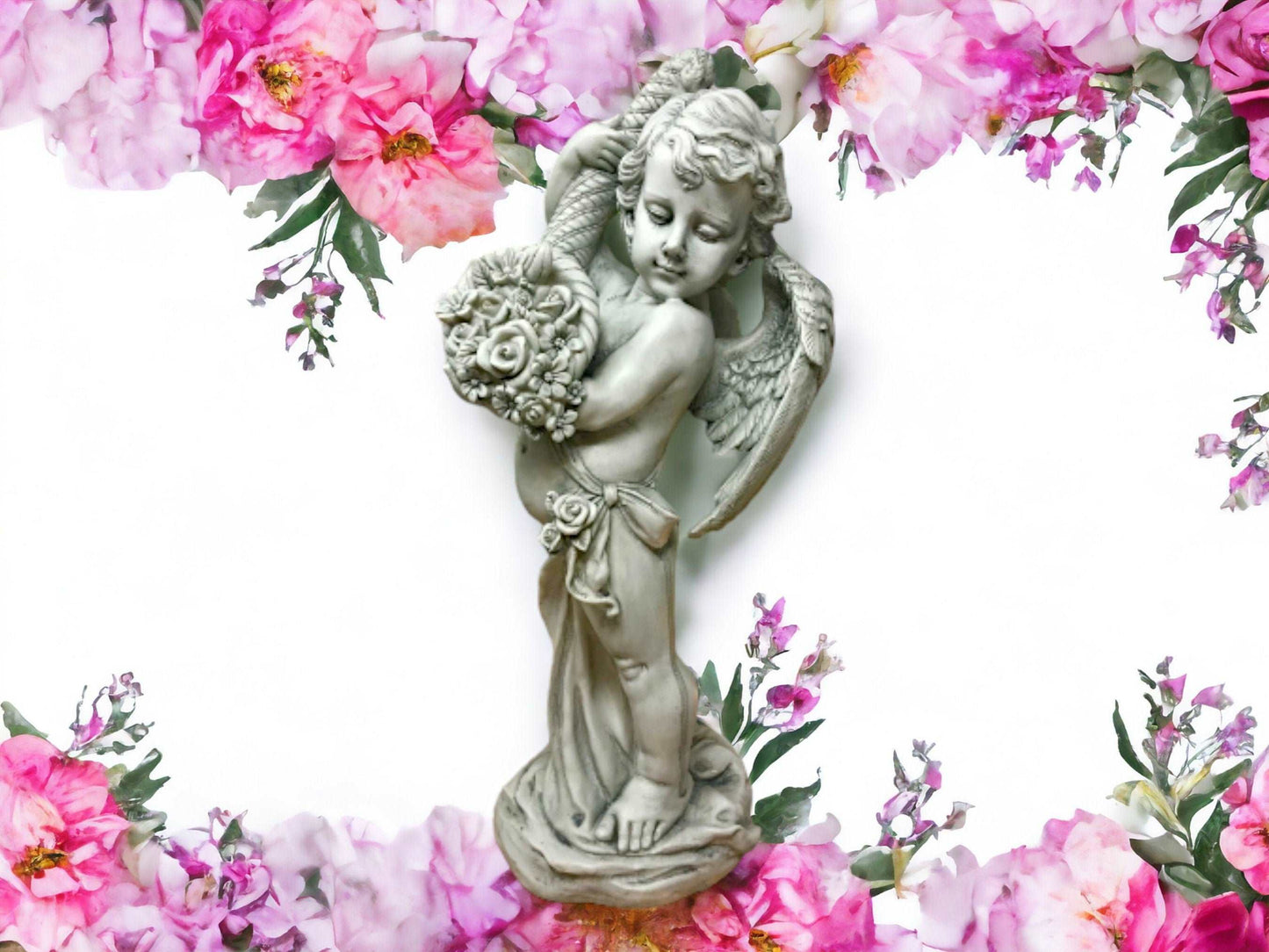 Angelic Serenade Figurine - Resin Statue - Ethereal Garden Decor - Majestic Home Centerpiece - Memorial Angel Ornament-Osiris Craftworks