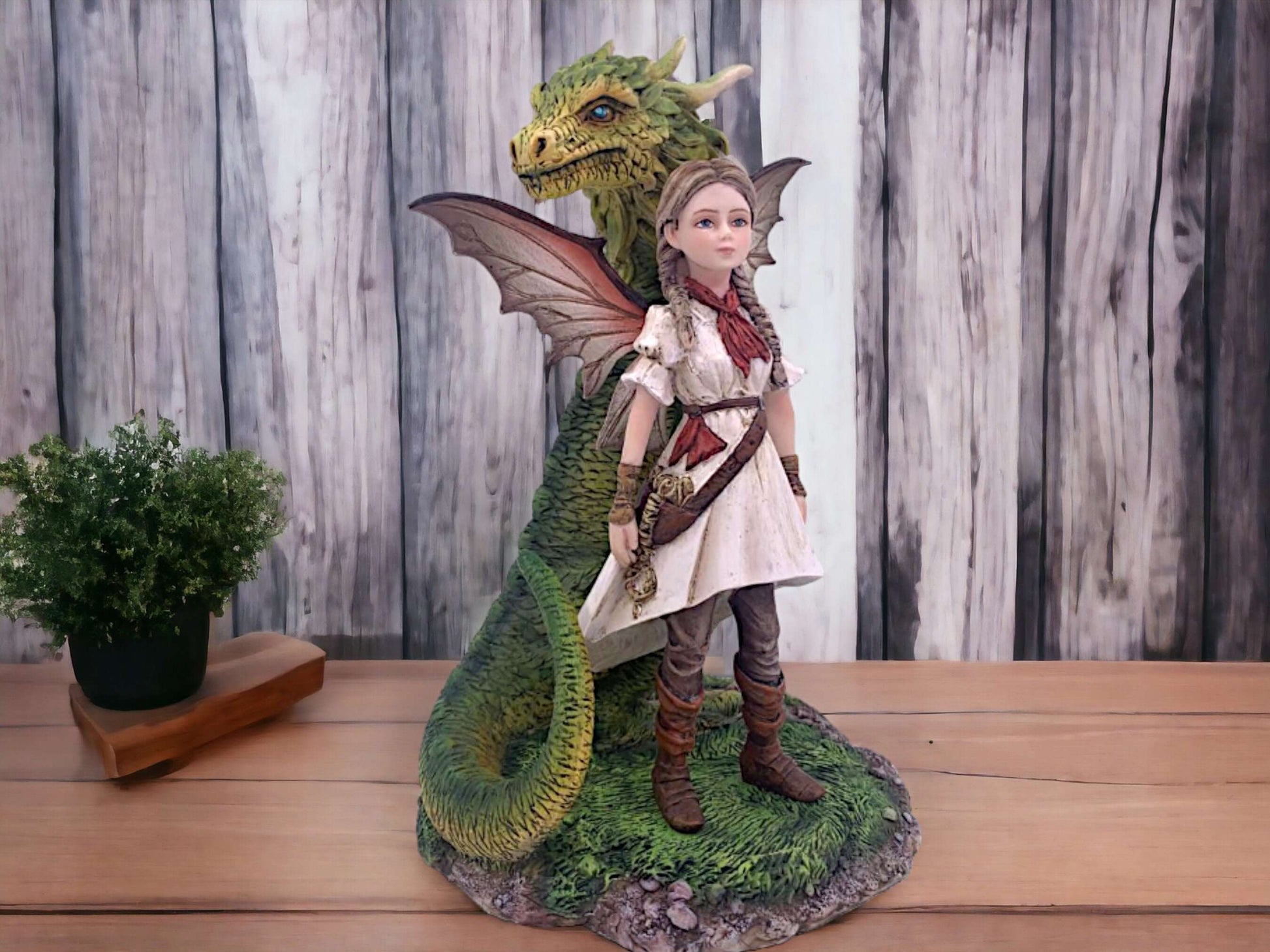 Enchanted Dragonkin Warrior Fairy Statue | Mythical Guardian Companion Figurine | Hand-Painted Resin Art | Unique Decor-Osiris Craftworks