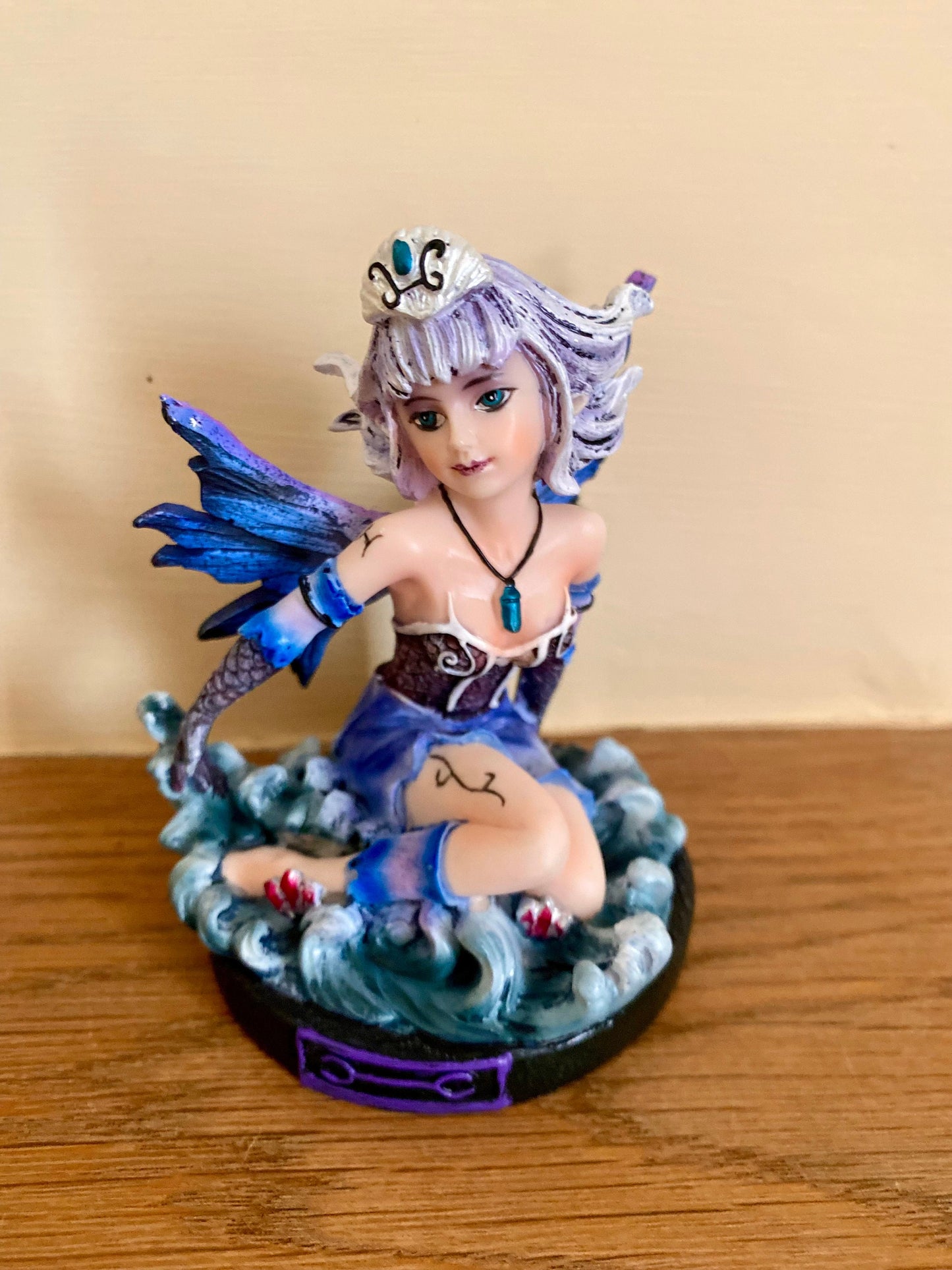 Enchanted Pisces Zodiac Fairy Figurine - Mystical Astrology Resin Statue, Nautical Fantasy Decor, Celestial Water Sign Collectible-Osiris Craftworks