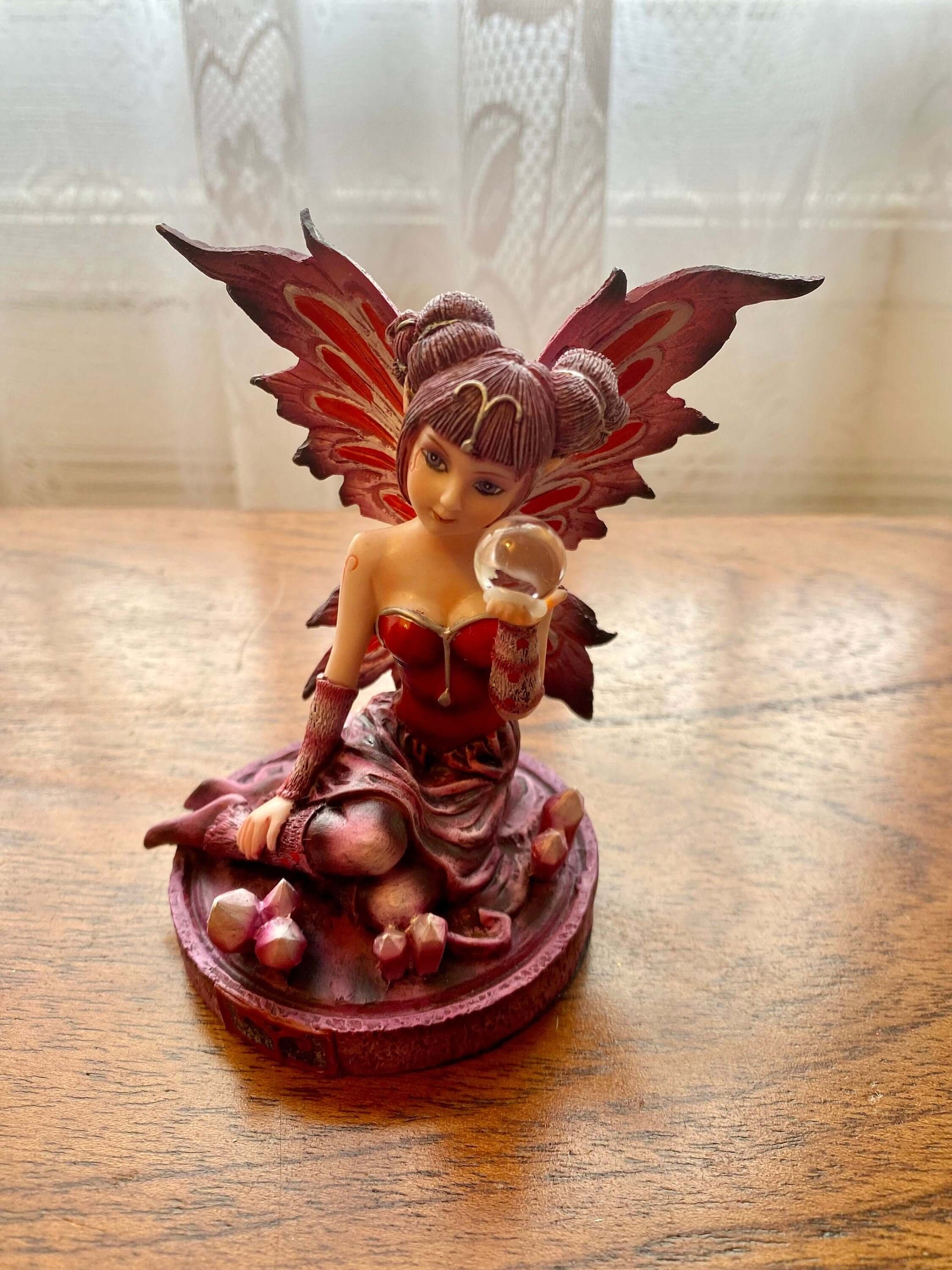 Aries Zodiac Enchantress Fairy Figurine - Mystical Astrological Resin Statue, Passionate Fire Sign Collectible, Dynamic Aries Home Decor-Osiris Craftworks