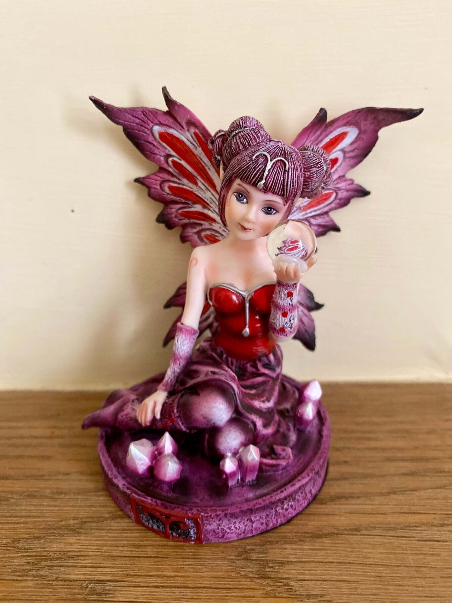 Aries Zodiac Enchantress Fairy Figurine - Mystical Astrological Resin Statue, Passionate Fire Sign Collectible, Dynamic Aries Home Decor-Osiris Craftworks