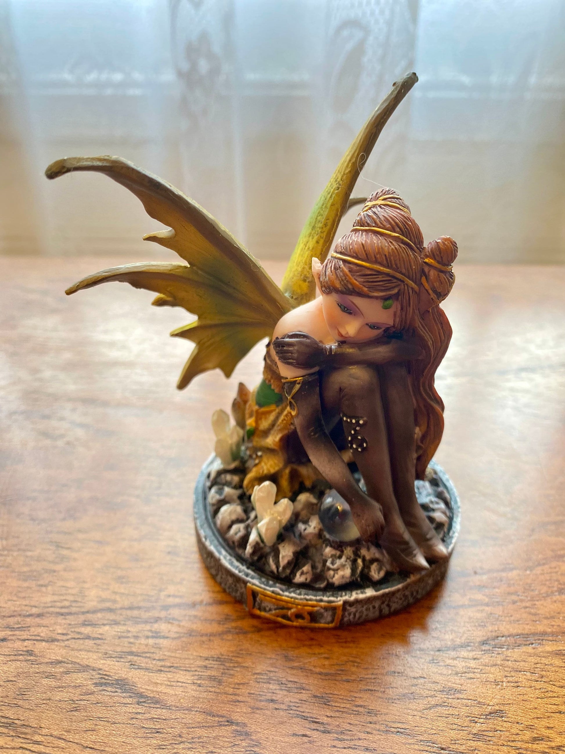 Capricorn Enchantment Fairy Figurine – Mystical Earthy Resin Fairy with Crystals, Zodiac-Inspired Collectible, Handcrafted Magical Decor-Osiris Craftworks