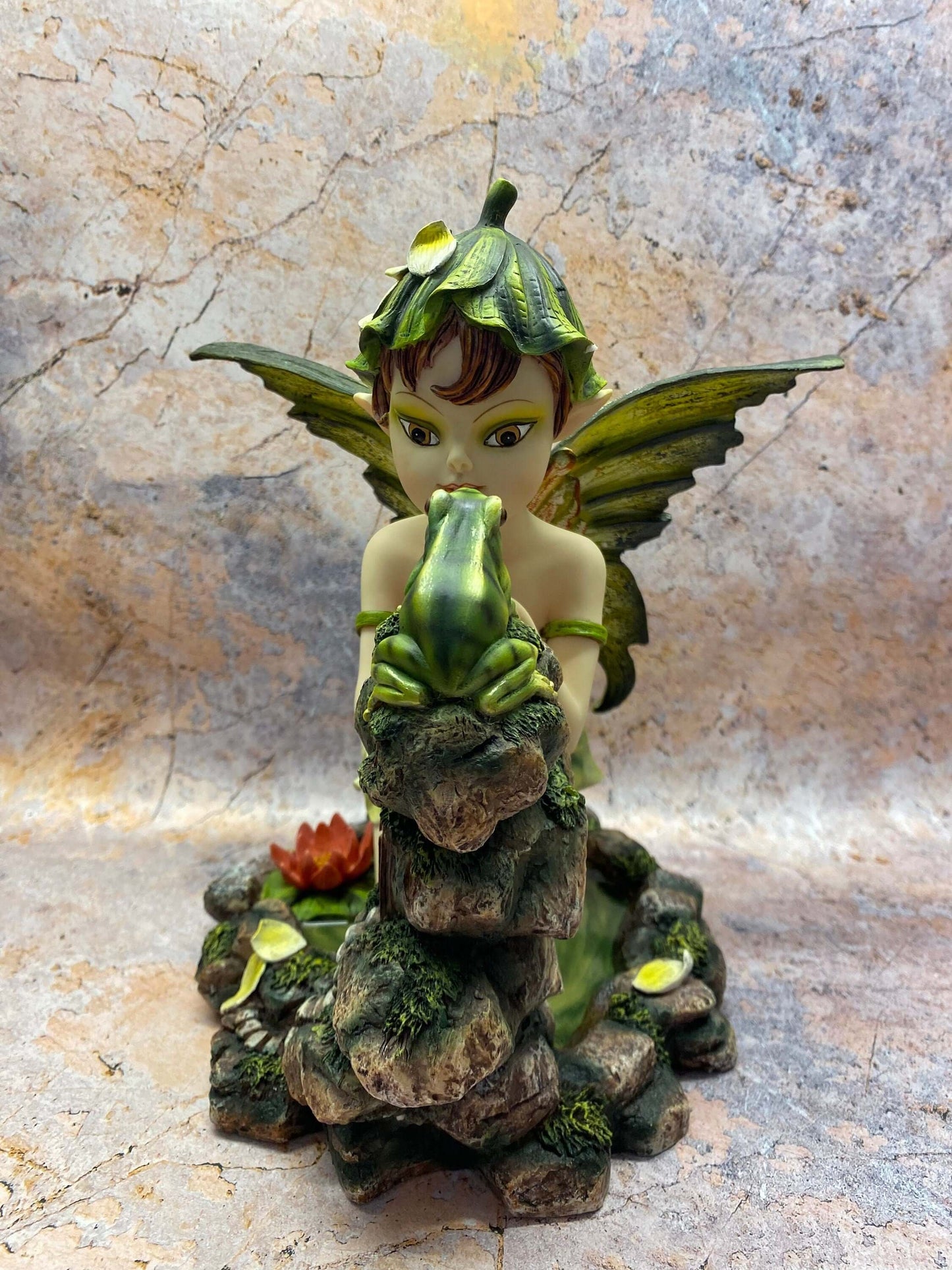 Enchanted Woodland Fairy and Frog Companion Figurine - Whimsical Resin Statue, Nature-Inspired Fantasy Decor, Collectible Fairy Sculpture-Osiris Craftworks