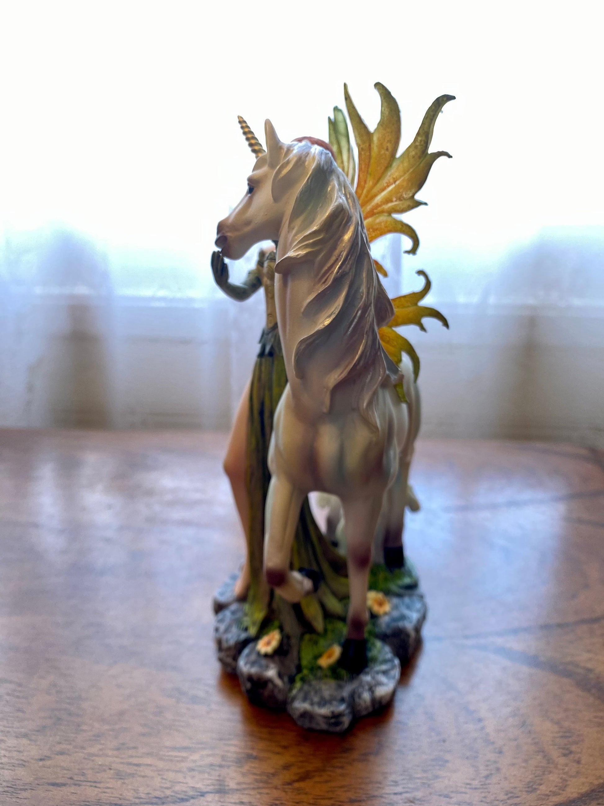 Enchanted Forest Fairy and Majestic Unicorn Resin Statue, Mystical Fantasy Decor, Whimsical Figurine, Magical Home Ornament"-Osiris Craftworks