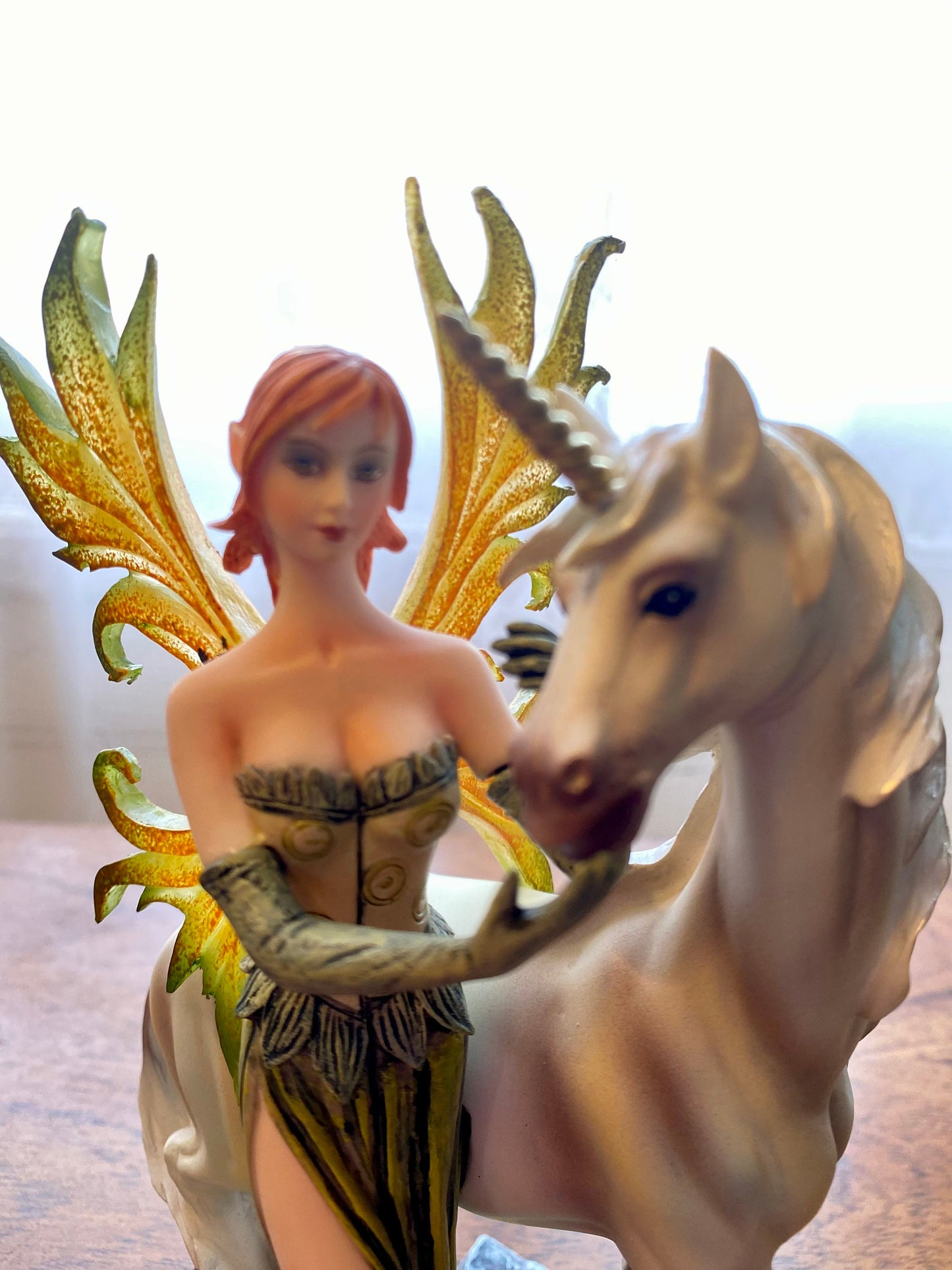 Enchanted Forest Fairy and Majestic Unicorn Resin Statue, Mystical Fantasy Decor, Whimsical Figurine, Magical Home Ornament"-Osiris Craftworks