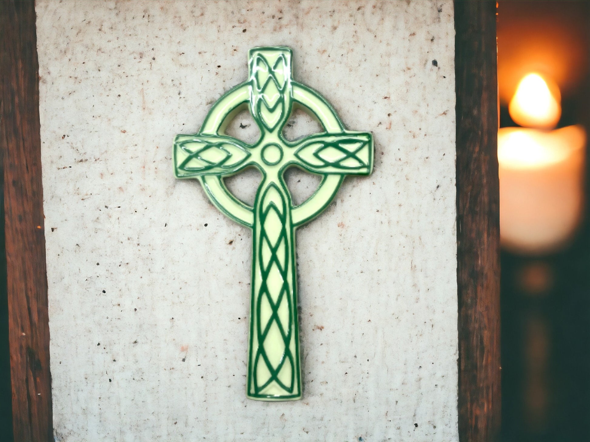 Celtic Cross Wall Plaque - Beautiful Ceramic Sculpture for Religious Devotion in Your Home or Chapel-Osiris Craftworks