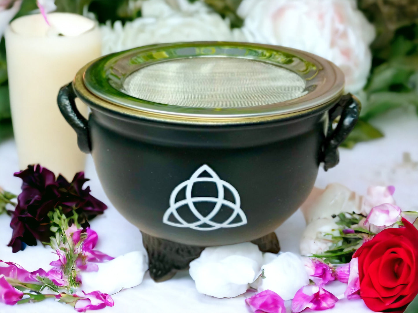 Enchanted Celtic Triquetra Incense Burner | Metal Holder for Wiccan & Pagan Rituals | Mystical Altar Accessory | Spiritual Goddess Symbol-Osiris Craftworks