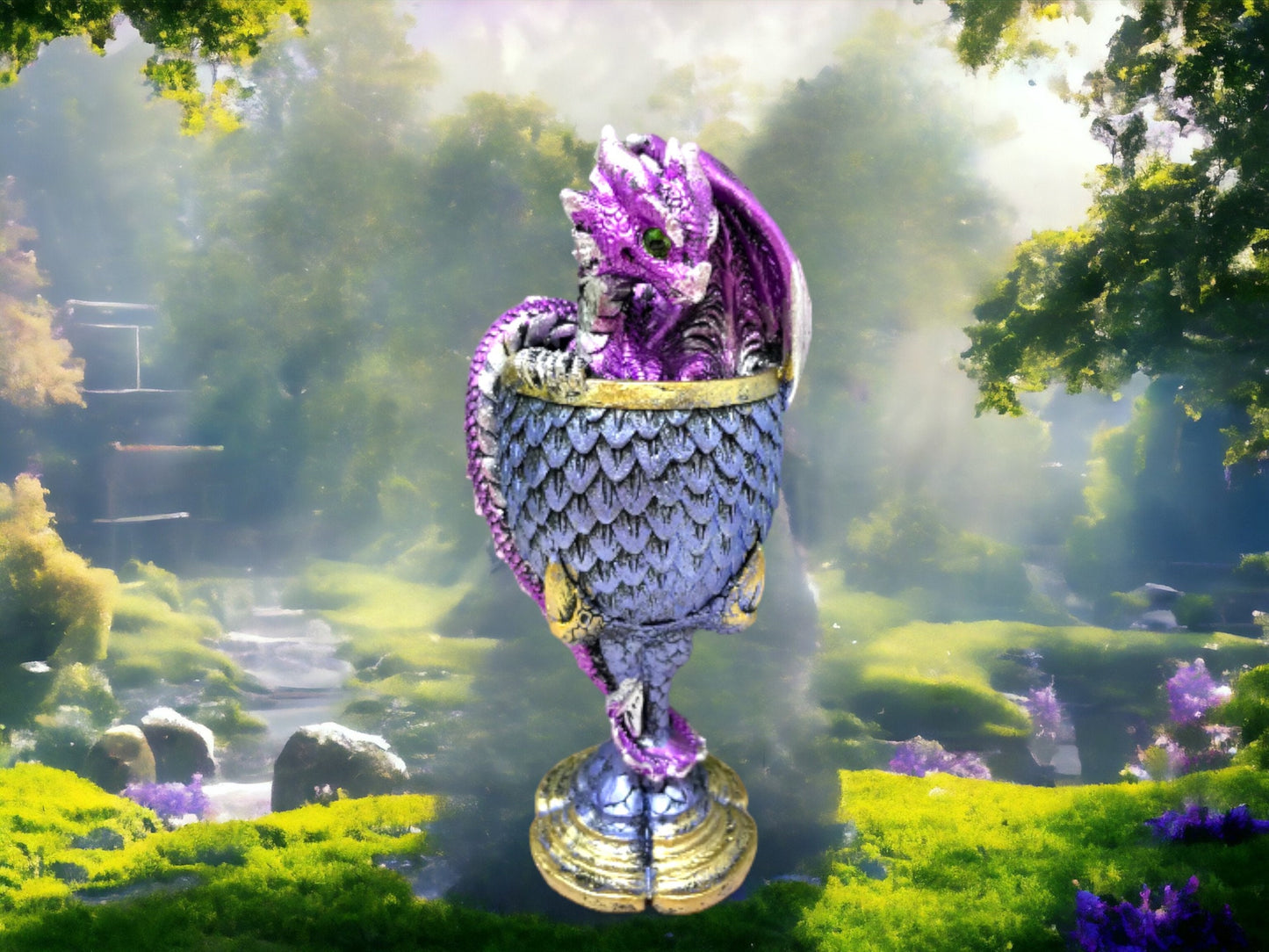 Dragon's Claw Goblet Dragons Scales Chalice Ornament Gothic Decor Purple Dragon-Osiris Craftworks