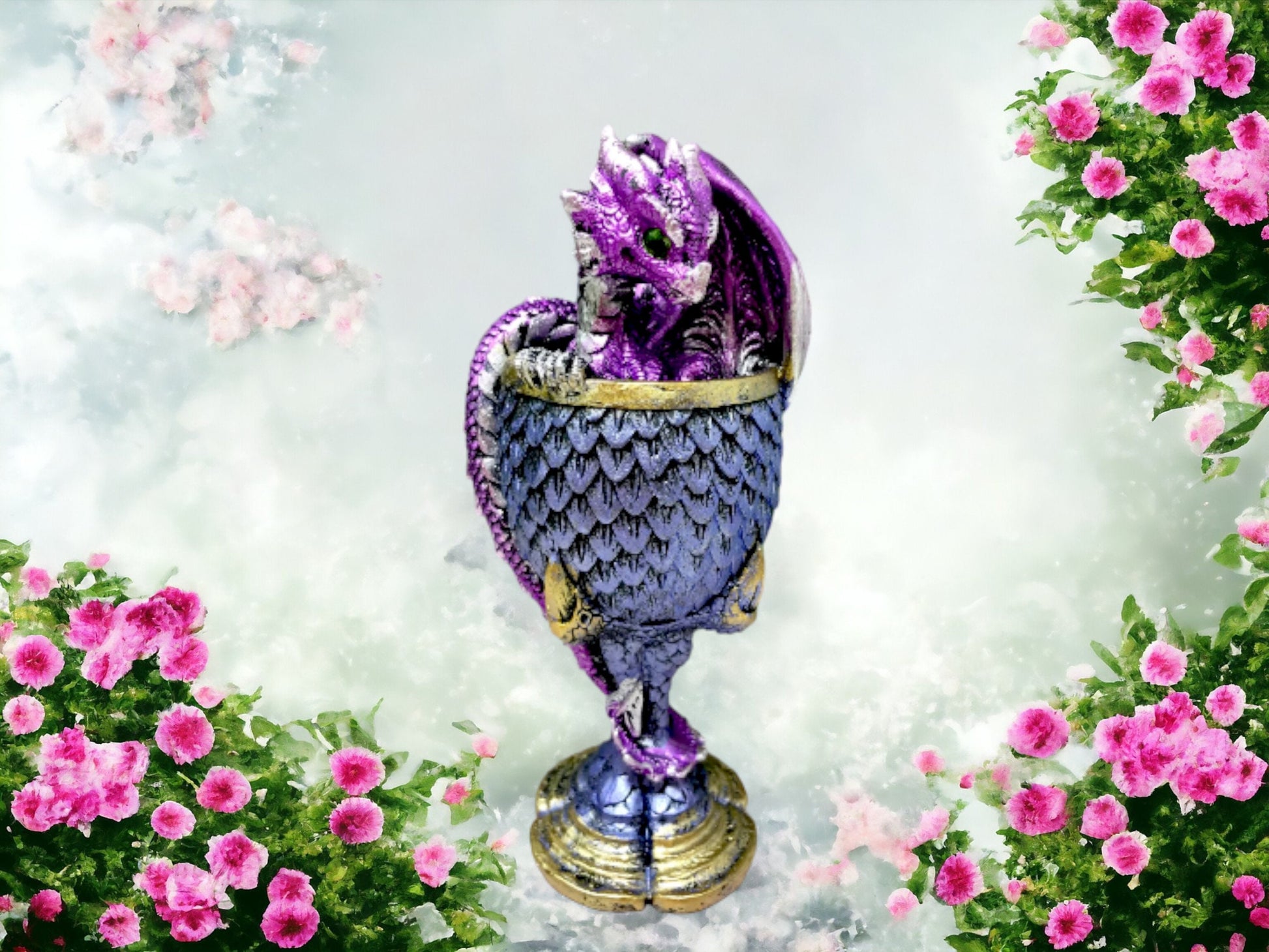 Dragon's Claw Goblet Dragons Scales Chalice Ornament Gothic Decor Purple Dragon-Osiris Craftworks