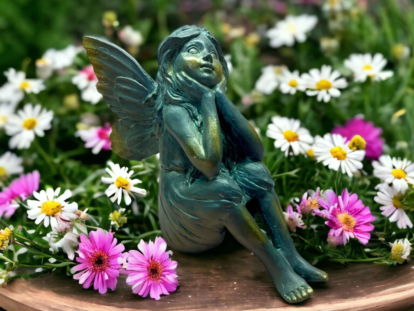 Thoughtful Garden Fairy Resin Statue, 14cm – Enchanting Contemplative Fairy Figurine for Home and Garden-Osiris Craftworks