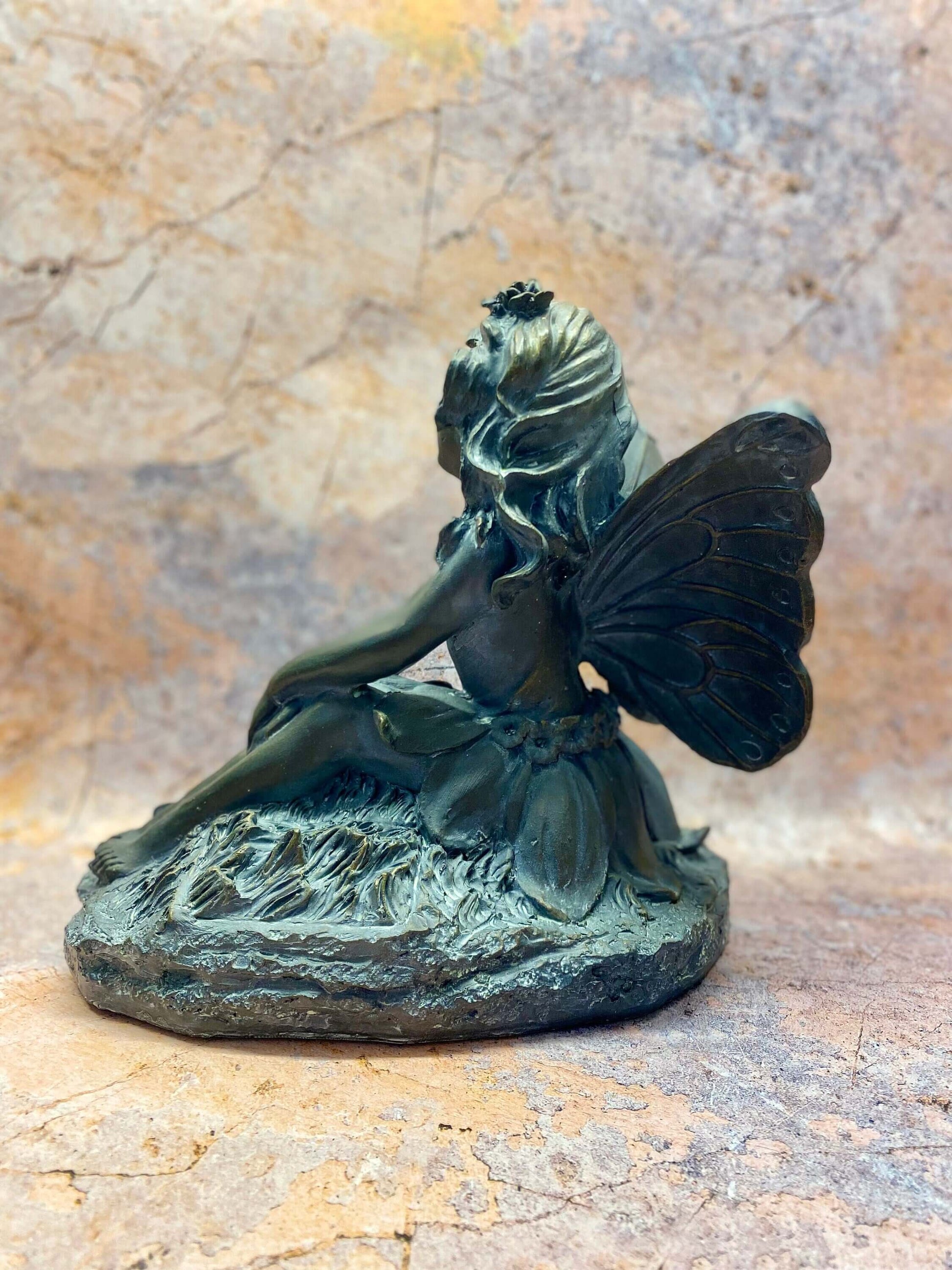 Cherished Meadow Fairy Resin Sculpture, 23cm – Captivating Floral Fairy for Garden or Indoor Grace-Osiris Craftworks