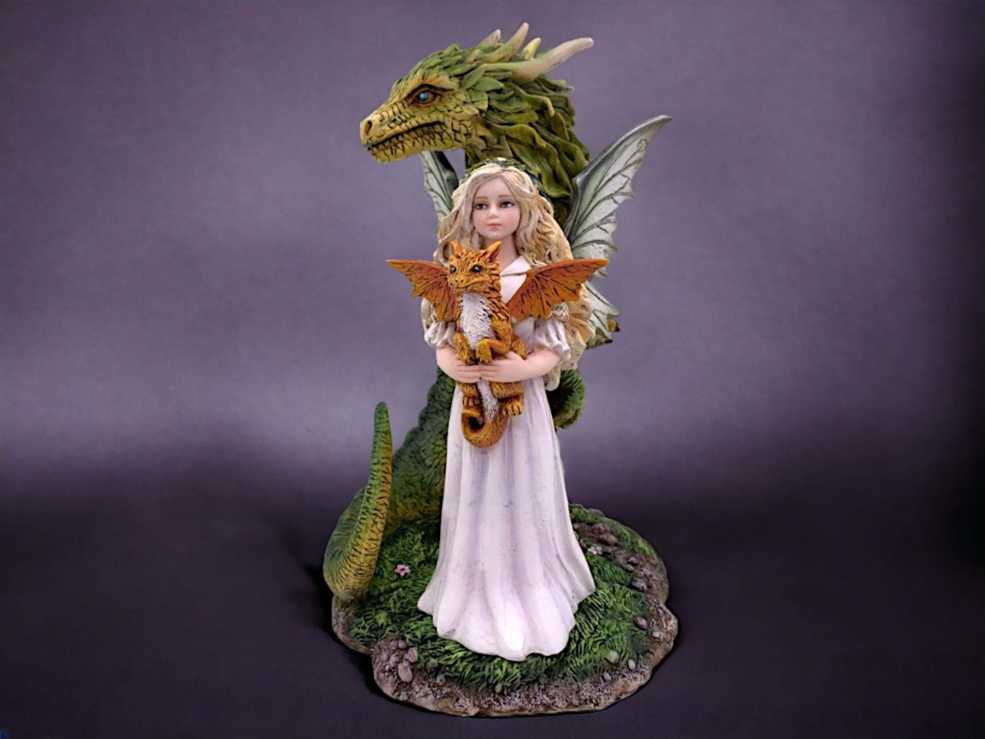 Guardian of the Grimoire Dragon and Fairy Figurine | Protector of the Mystical Tome | Handcrafted Resin Fantasy Collectible-Osiris Craftworks