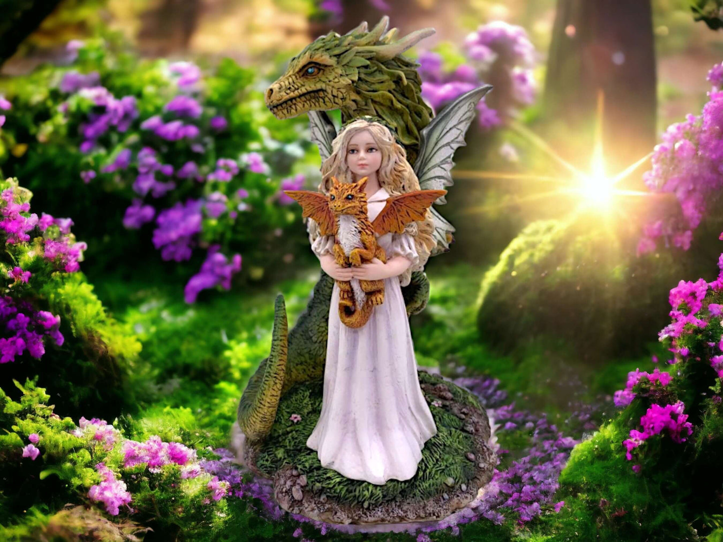 Guardian of the Grimoire Dragon and Fairy Figurine | Protector of the Mystical Tome | Handcrafted Resin Fantasy Collectible-Osiris Craftworks