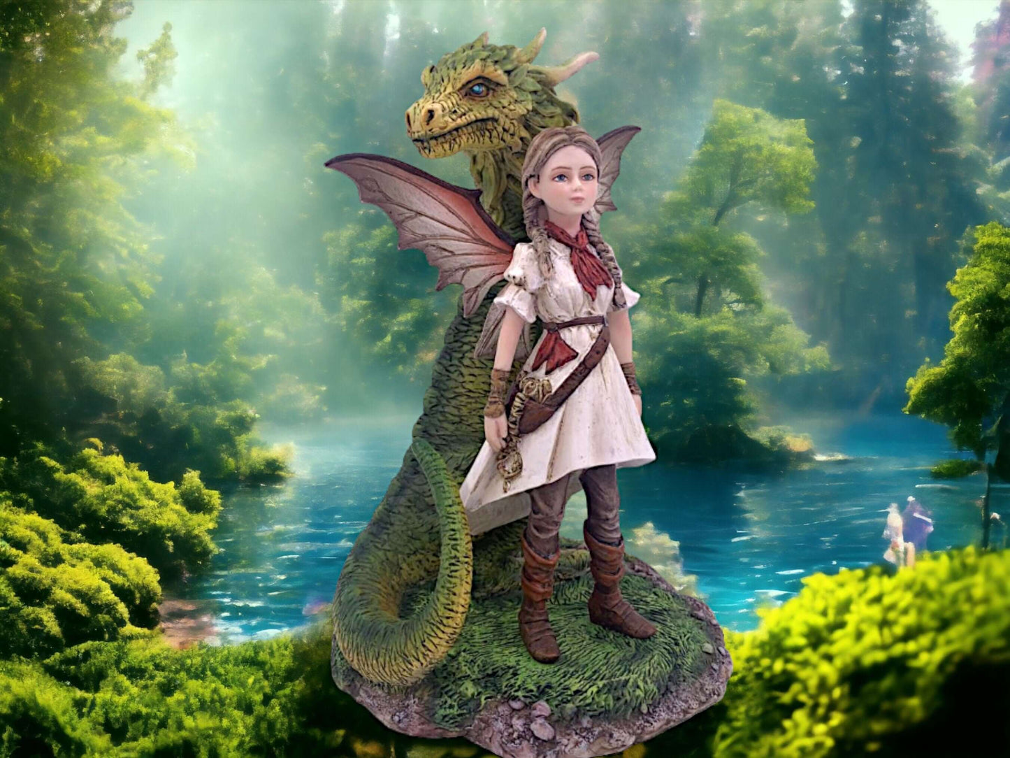 Enchanted Dragonkin Warrior Fairy Statue | Mythical Guardian Companion Figurine | Hand-Painted Resin Art | Unique Decor-Osiris Craftworks