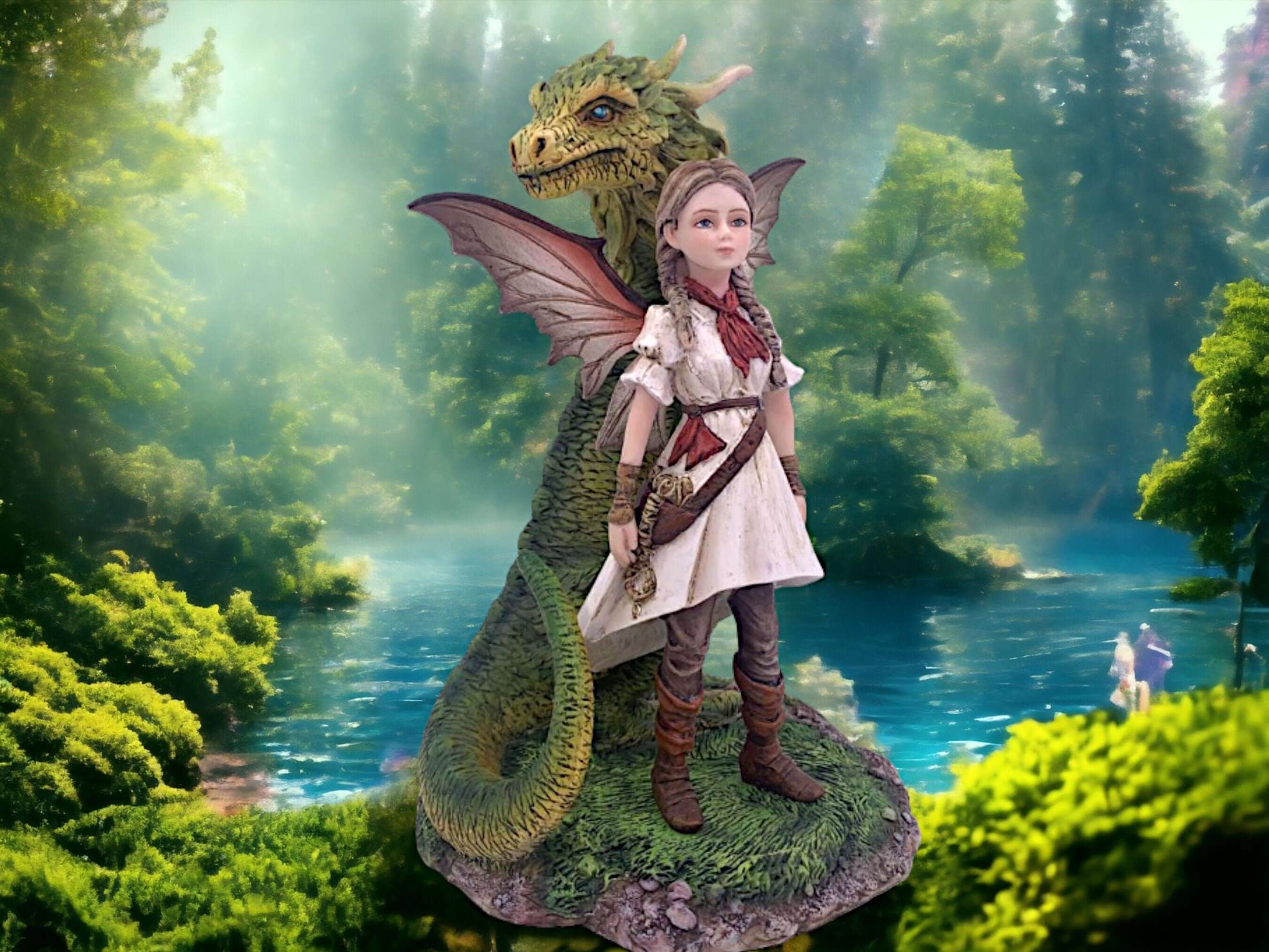 Enchanted Dragonkin Warrior Fairy Statue | Mythical Guardian Companion Figurine | Hand-Painted Resin Art | Unique Decor-Osiris Craftworks