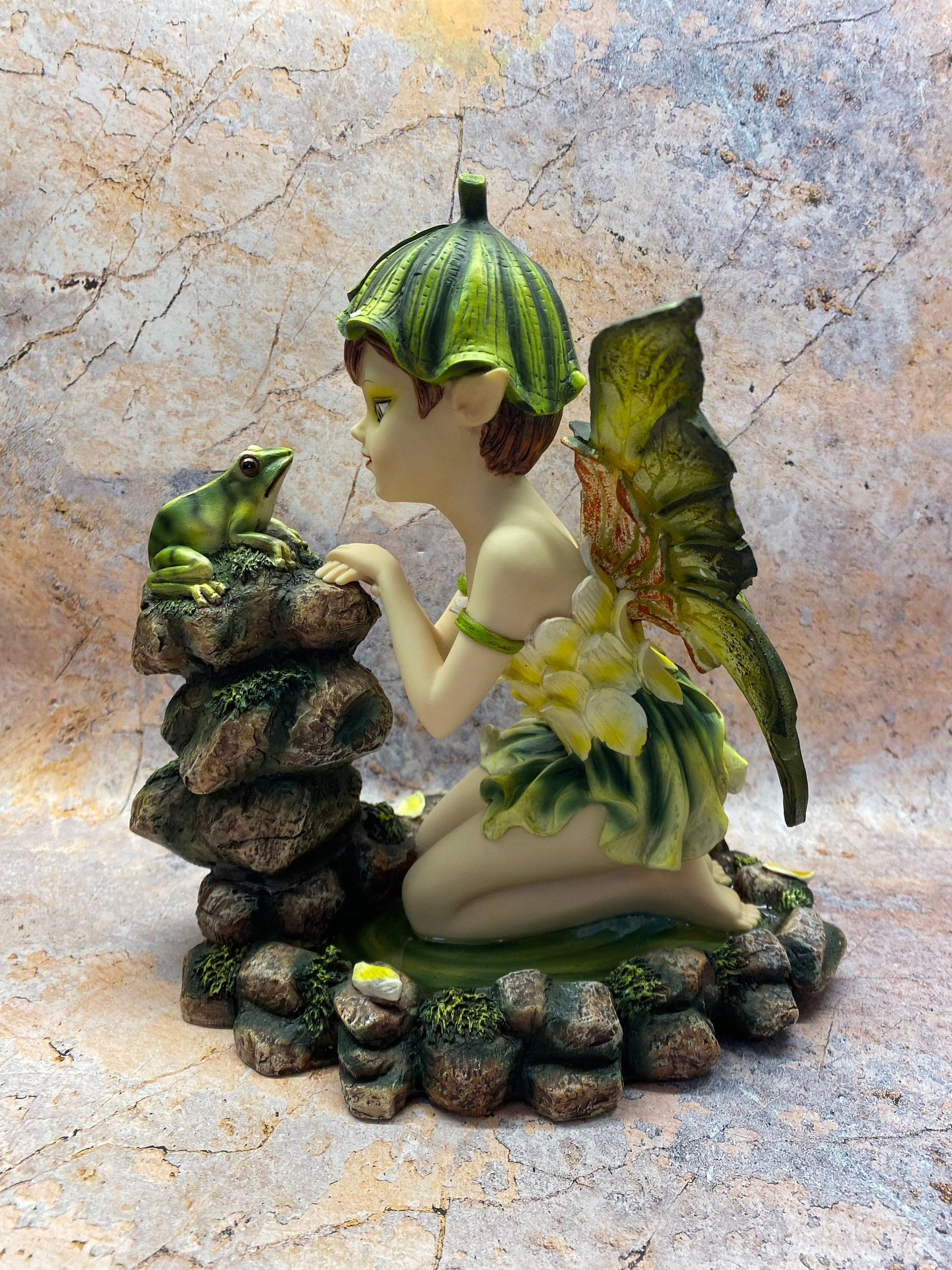 Enchanted Woodland Fairy and Frog Companion Figurine - Whimsical Resin Statue, Nature-Inspired Fantasy Decor, Collectible Fairy Sculpture-Osiris Craftworks