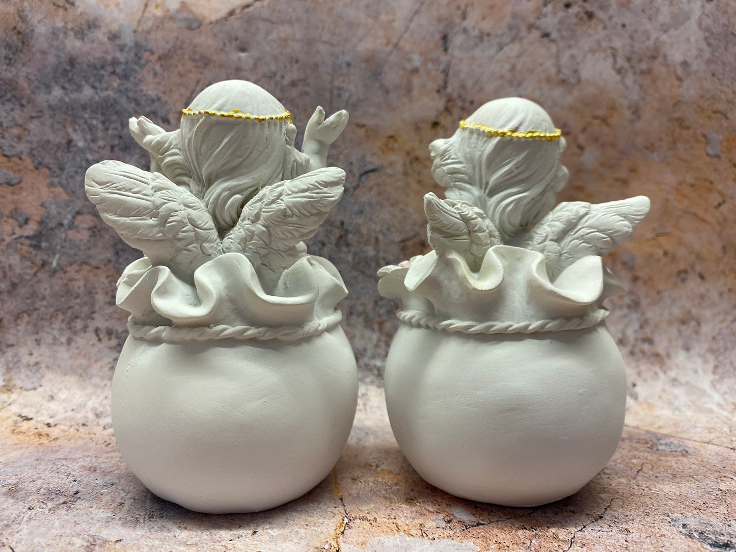 Cherub Twins with Gifts Figurines - Enchanting Pair of Angelic Resin Statuettes, Nostalgic Home Decor, Charming Indoor Ornament Set-Osiris Craftworks