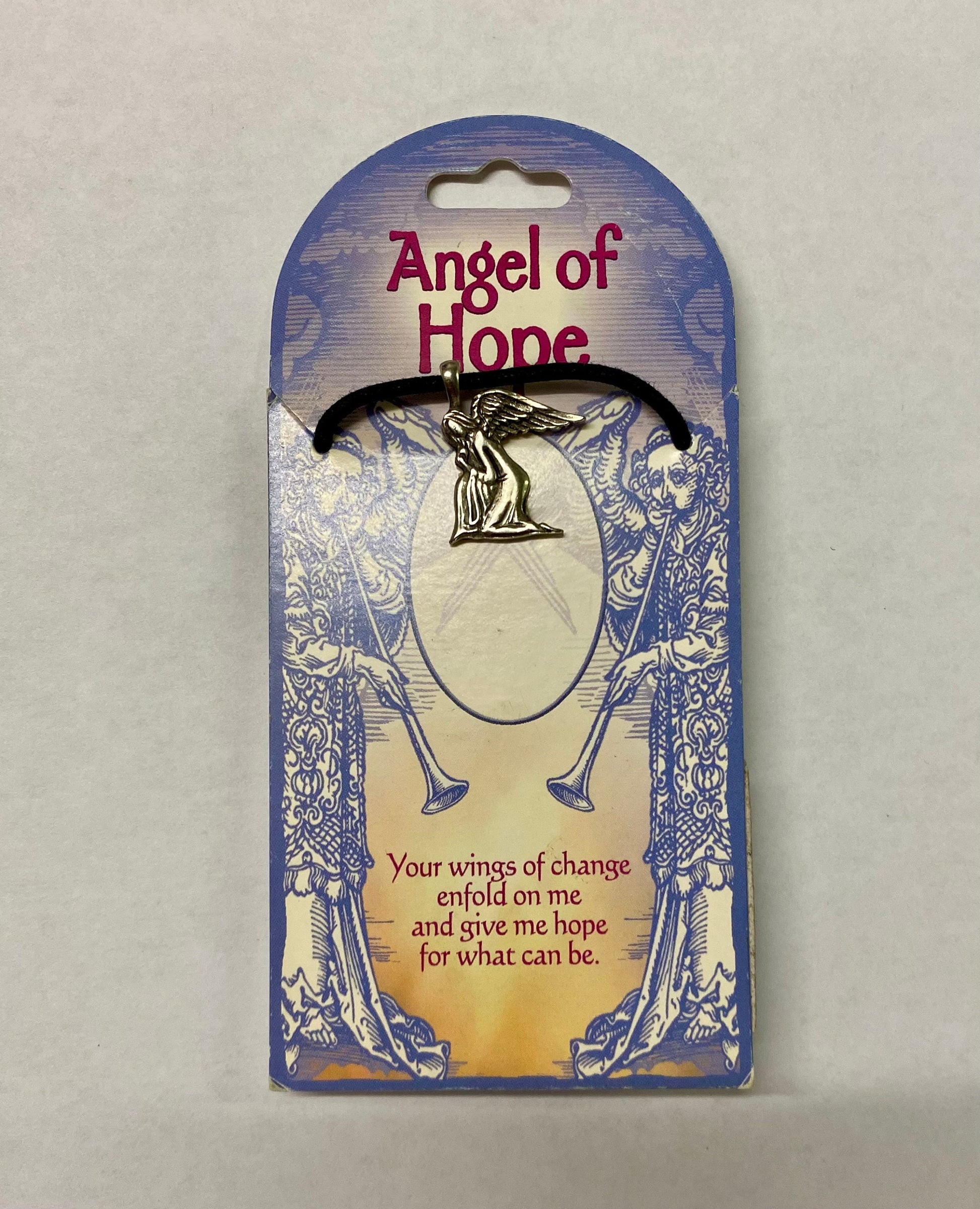 Inspirational Lead-Free Pewter "Angel of Hope" Talisman Pendant Necklace (2.2 x 1.8 cm) with Uplifting Message Card-Osiris Craftworks