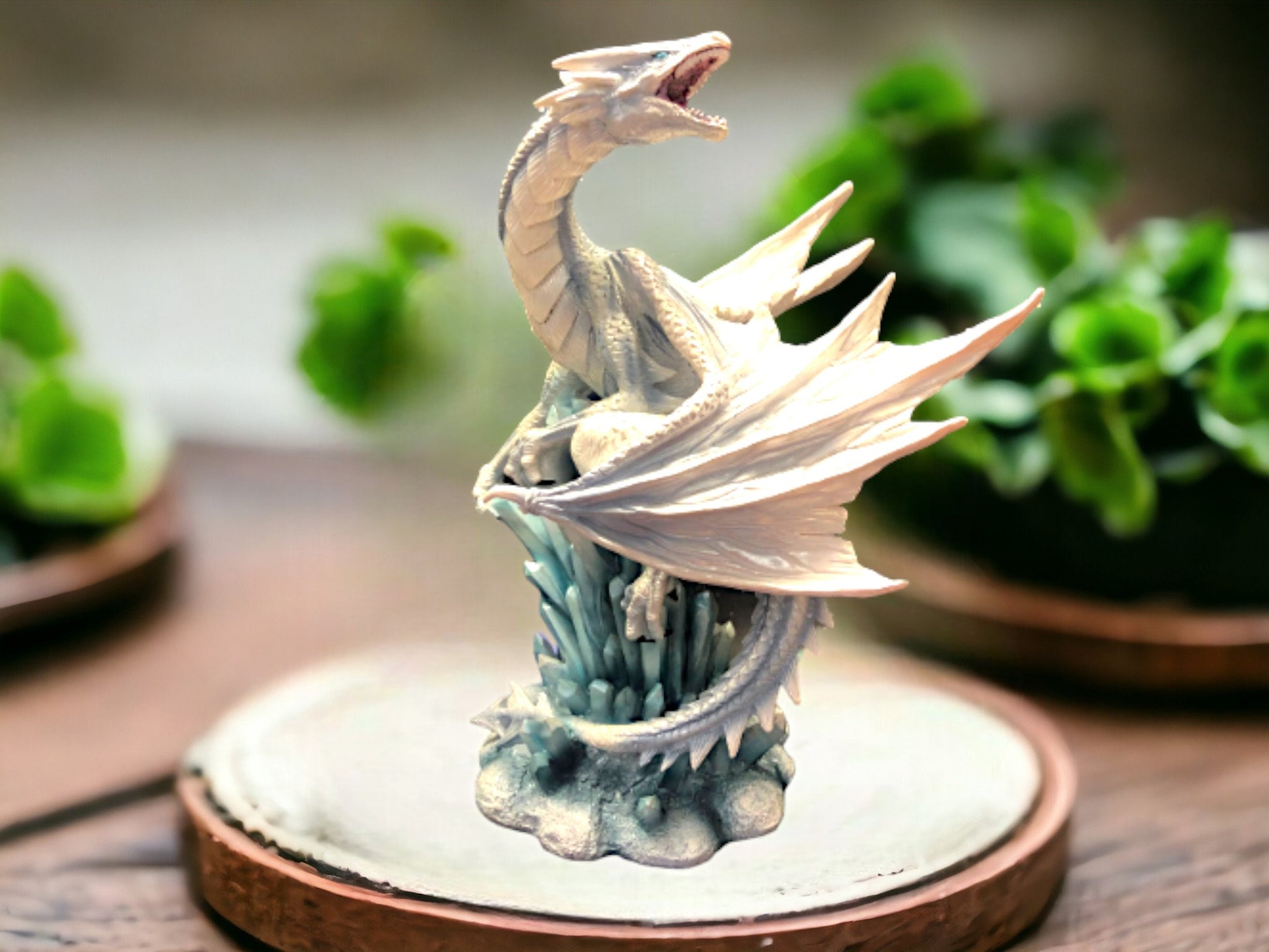 Ice Dragon Protector Fantasy Art Figurine Statue Ornament Dragons Collection Hand Made from Top Quality Designer Resin-Osiris Craftworks