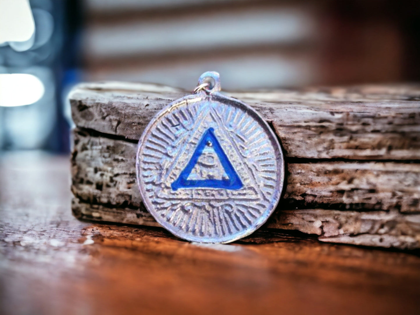 Collier pendentif talisman pyramide triangle de puissance en étain sans plomb vintage bijoux occultes païens wiccan