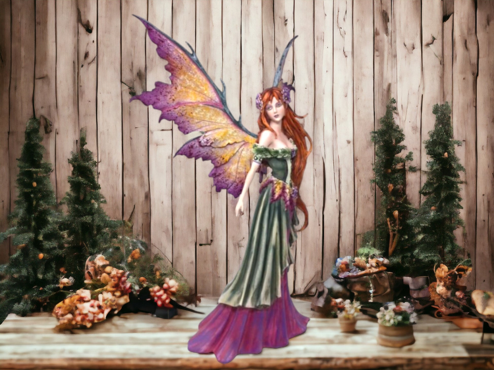 Enchanting Spring Fairy Resin Statue - Large Mythical Figurine, Handcrafted Fantasy Decor, Artisanal Winged Creature, Collectible Art, 46cm-Osiris Craftworks