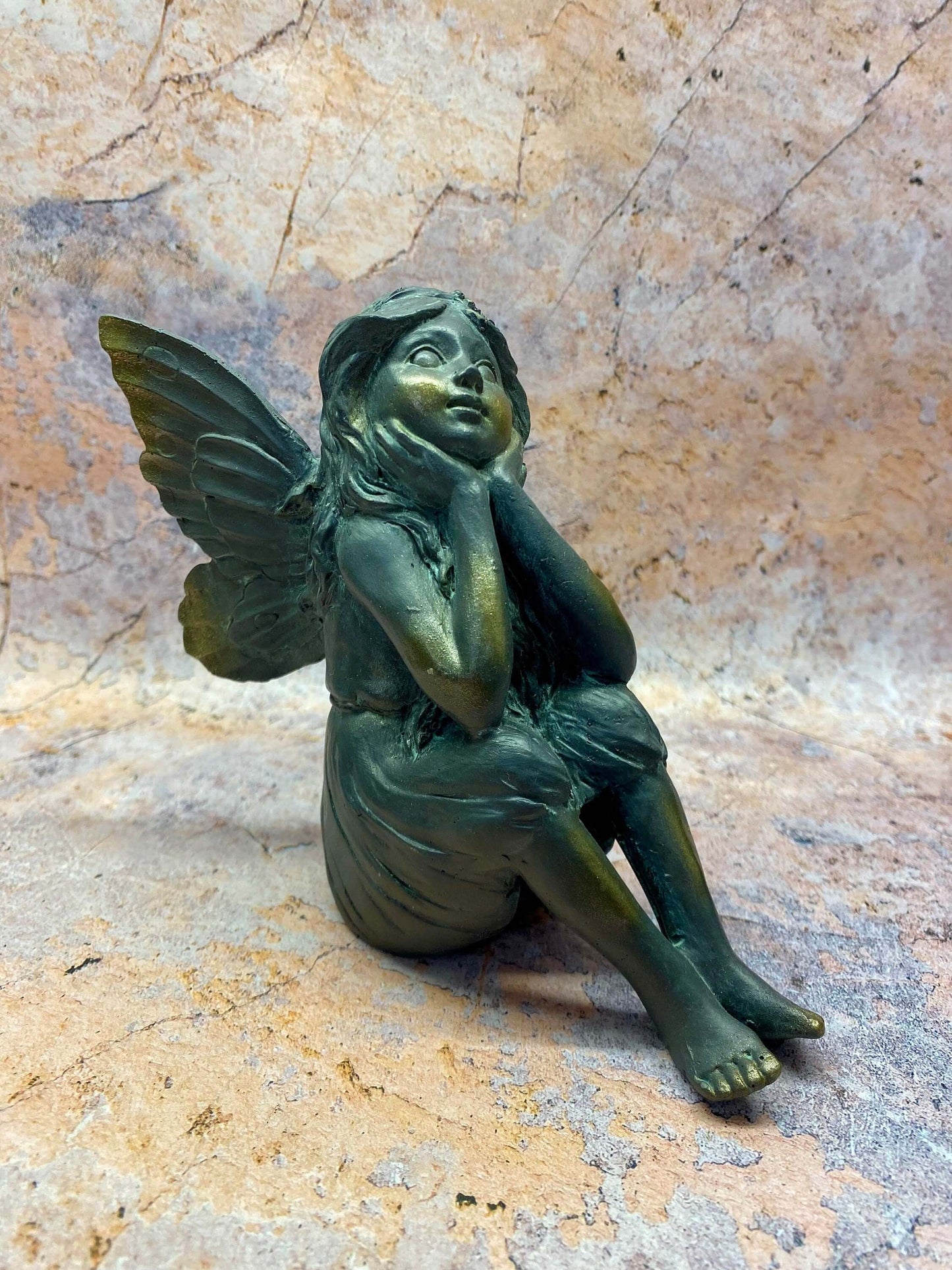 Thoughtful Garden Fairy Resin Statue, 14cm – Enchanting Contemplative Fairy Figurine for Home and Garden-Osiris Craftworks