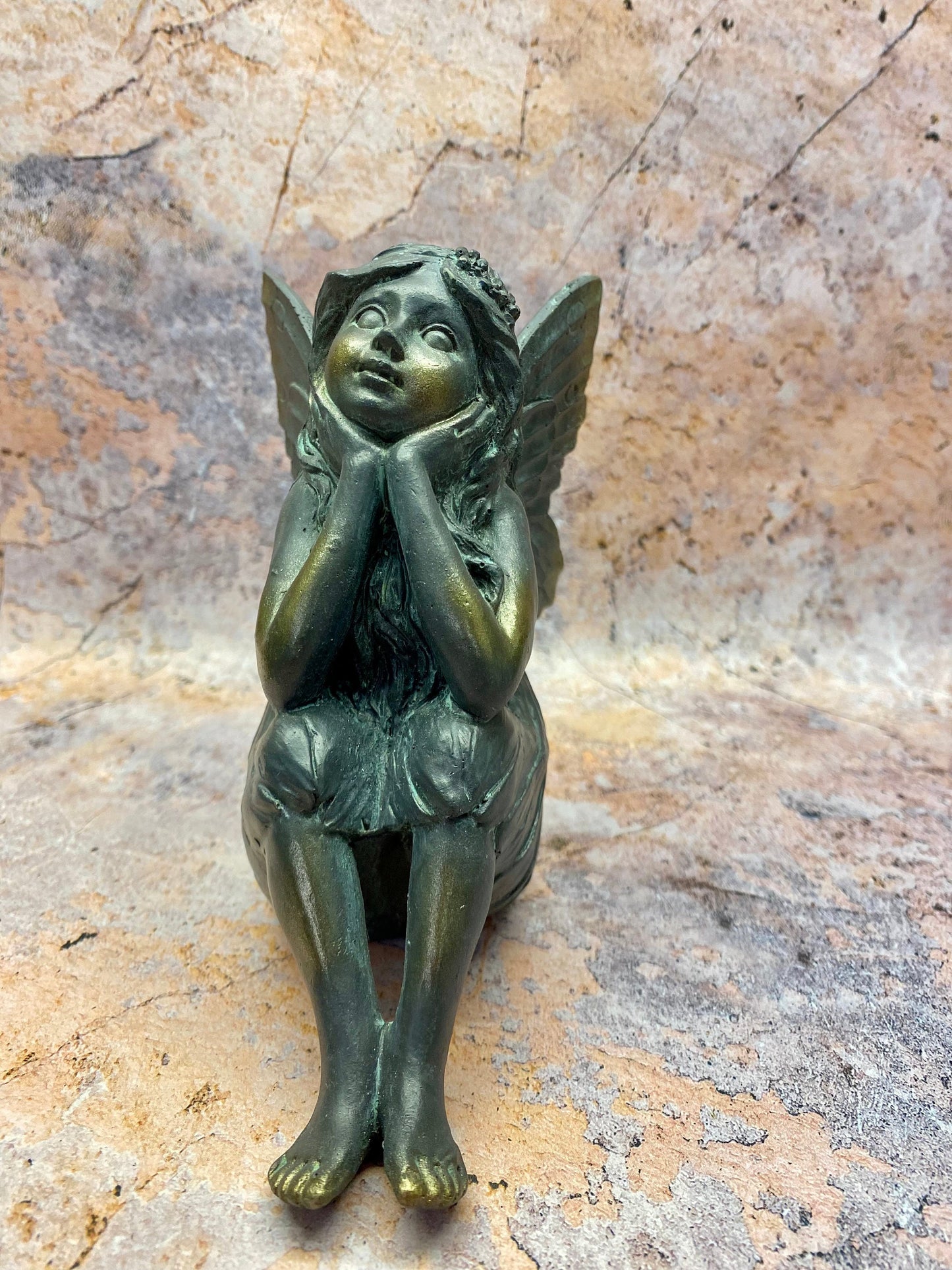 Thoughtful Garden Fairy Resin Statue, 14cm – Enchanting Contemplative Fairy Figurine for Home and Garden-Osiris Craftworks