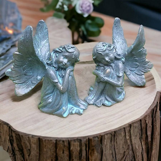 Whimsical Garden Fairy Duo, Resin Figurines 13cm – Enchanting Pair of Mystical Fairy Statues for Indoor & Outdoor Decor-Osiris Craftworks