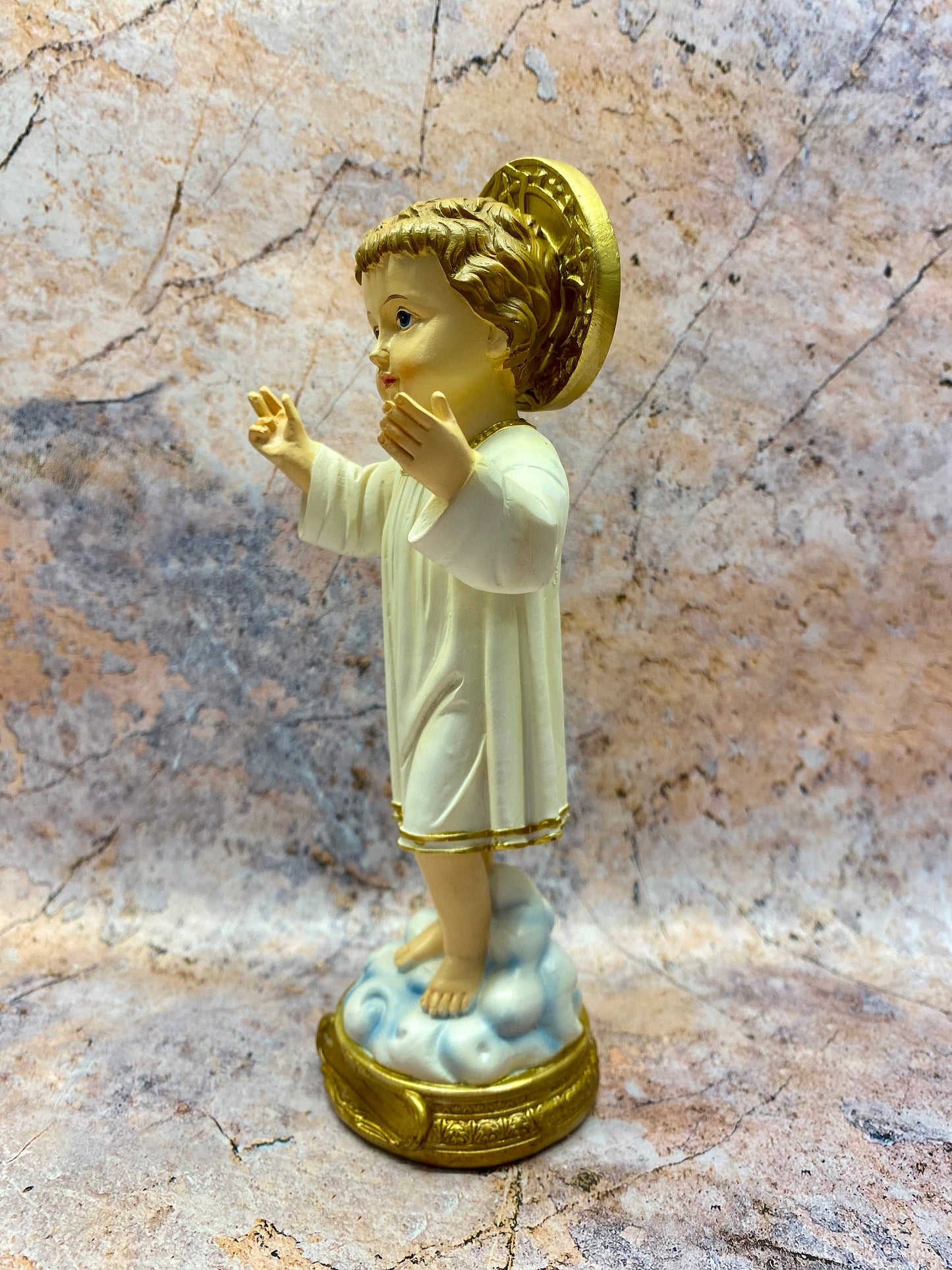 Divine Child Jesus Resin Statue, Blessed Christ Child Figurine for Spiritual Decor, Christian Faith Ornament, Religious Art Collectible 24cm-Osiris Craftworks