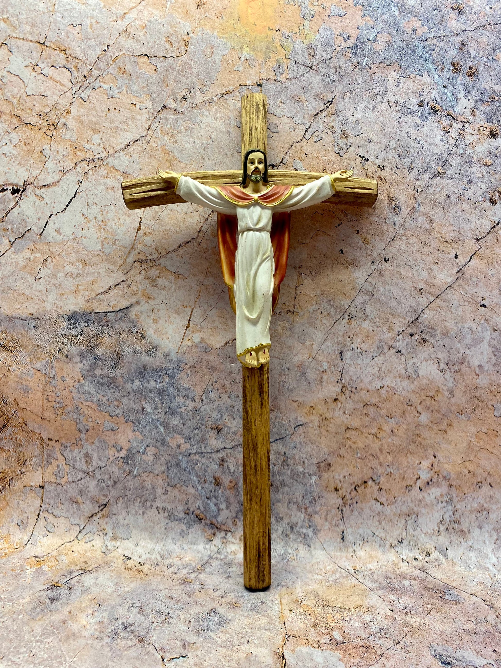 Resin Jesus Crucifix Wall Decor Spiritual Christian Cross, Religious Art, Church Decoration, Sacred Christ Figure, Devotional Home Accent-Osiris Craftworks