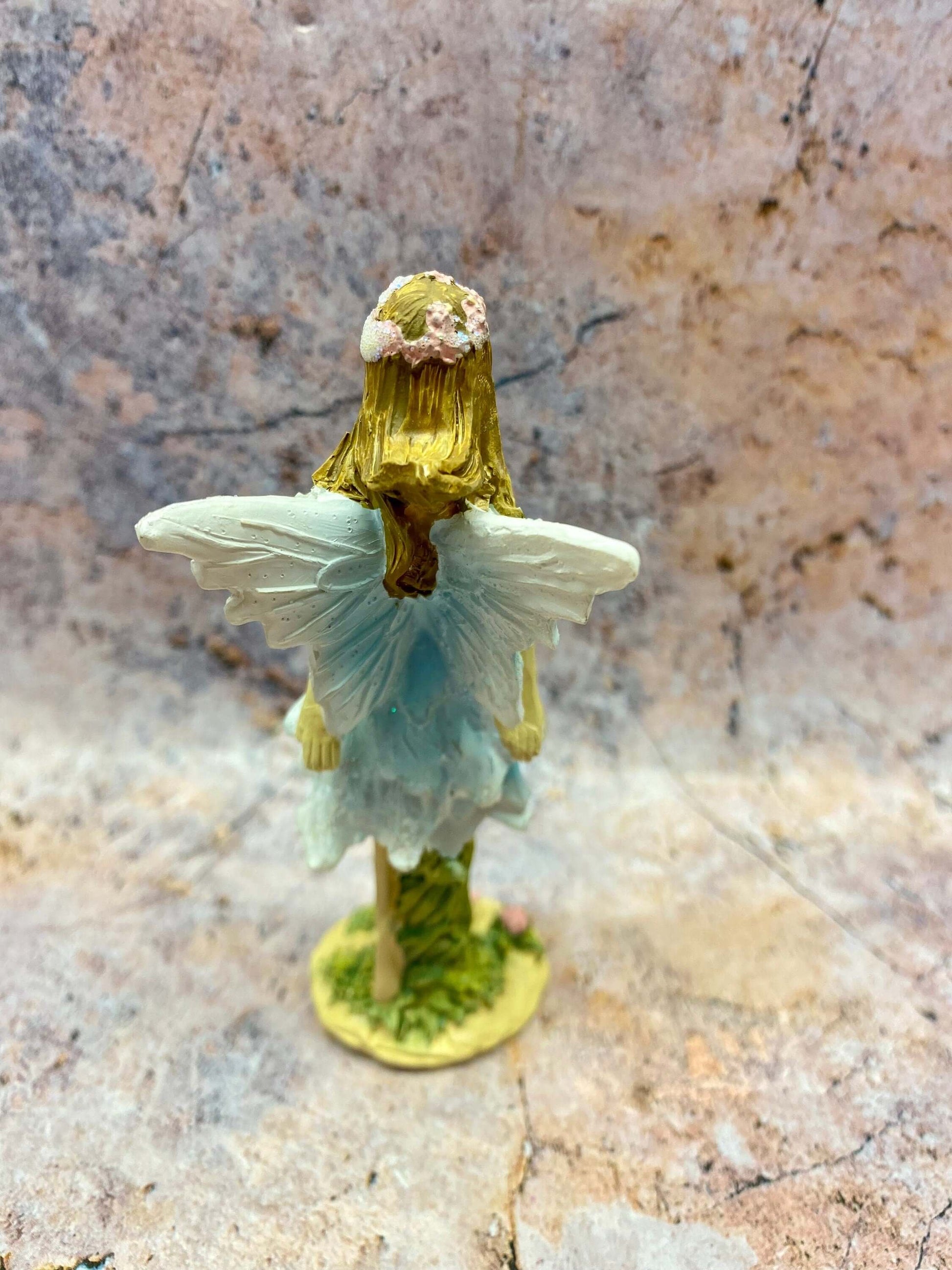 Delicate Flower Fairy Figurine in Resin, Small 10 cm Fairy Statue with Floral Accents for Garden or Home Décor-Osiris Craftworks